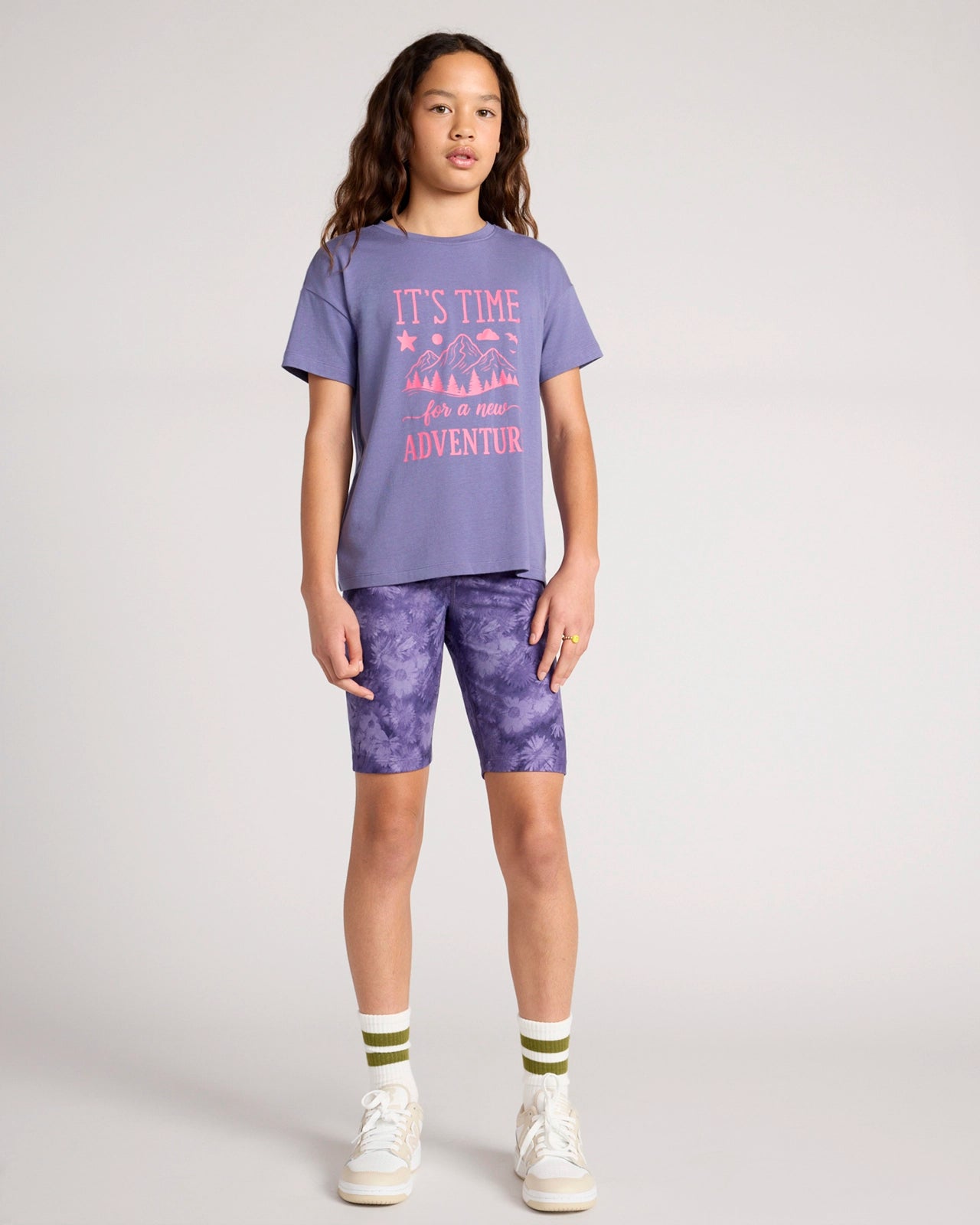 The Active Organic Cotton + TENCEL™ Modal Graphic Tee - Heron Purple