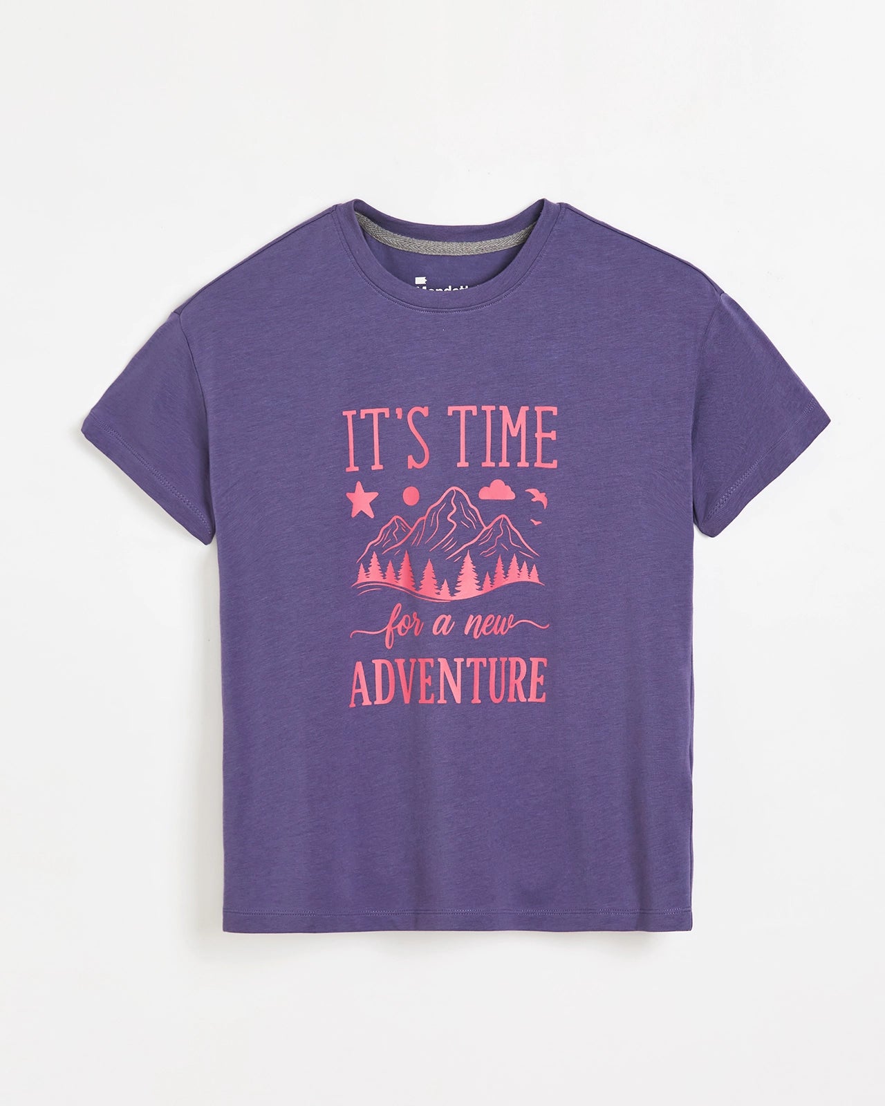 The Kids Active Organic Cotton Graphic Tee - Heron Purple