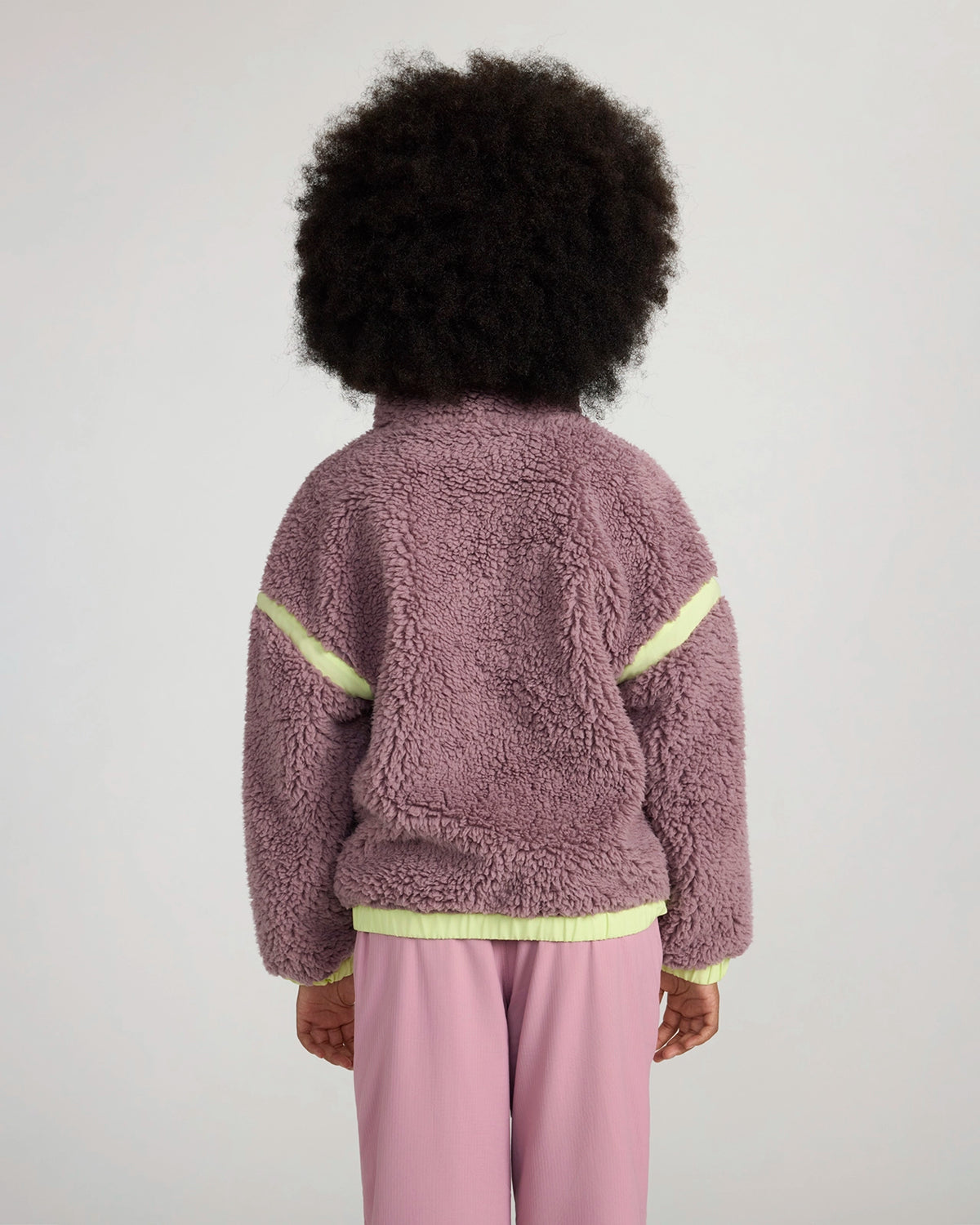 The Soft Luxe Girls’ Berber Fleece Half Zip Top - Elderberry