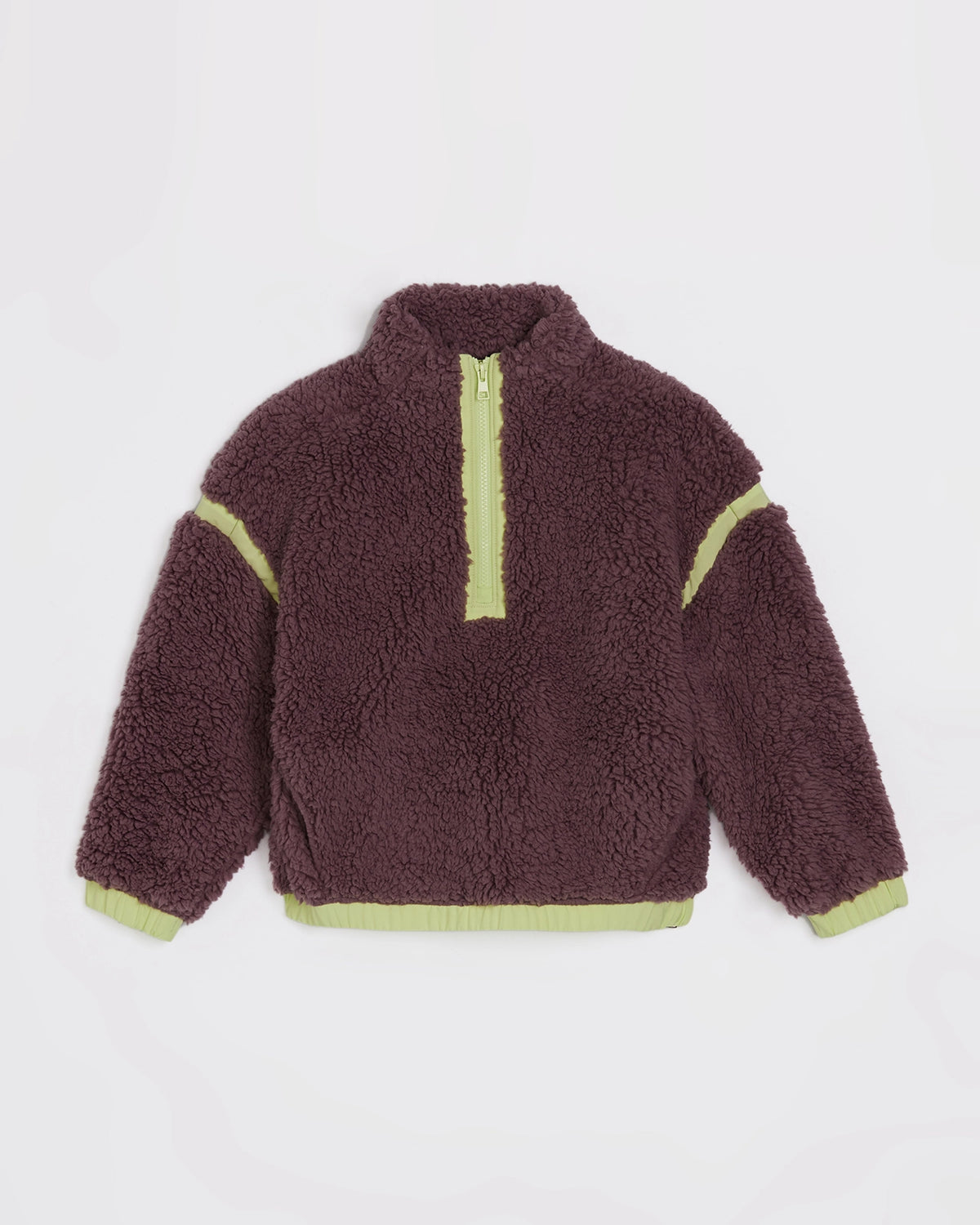 The Soft Luxe Girls’ Berber Fleece Half Zip Top - Elderberry