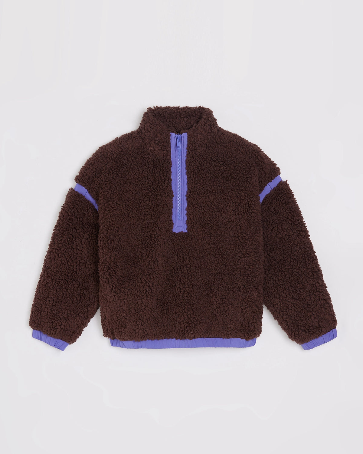 The Soft Luxe Girls’ Berber Fleece Half Zip Top - Peppercorn Purple