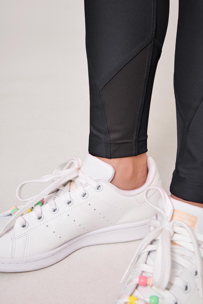 Girls’ Legging With Mesh Detail 23" - Black