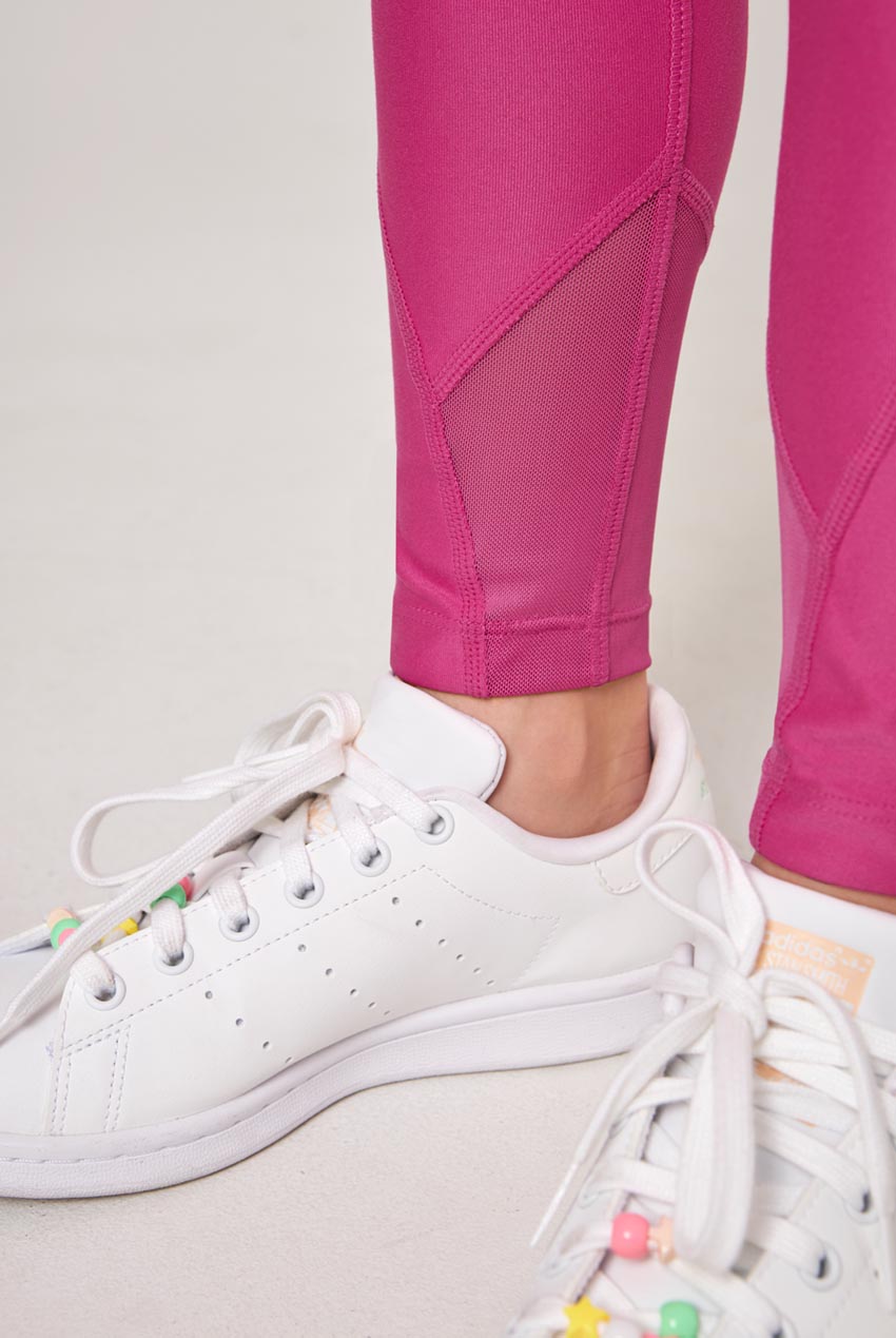 Girls’ Legging With Mesh Detail 23" - Raspberry Rose
