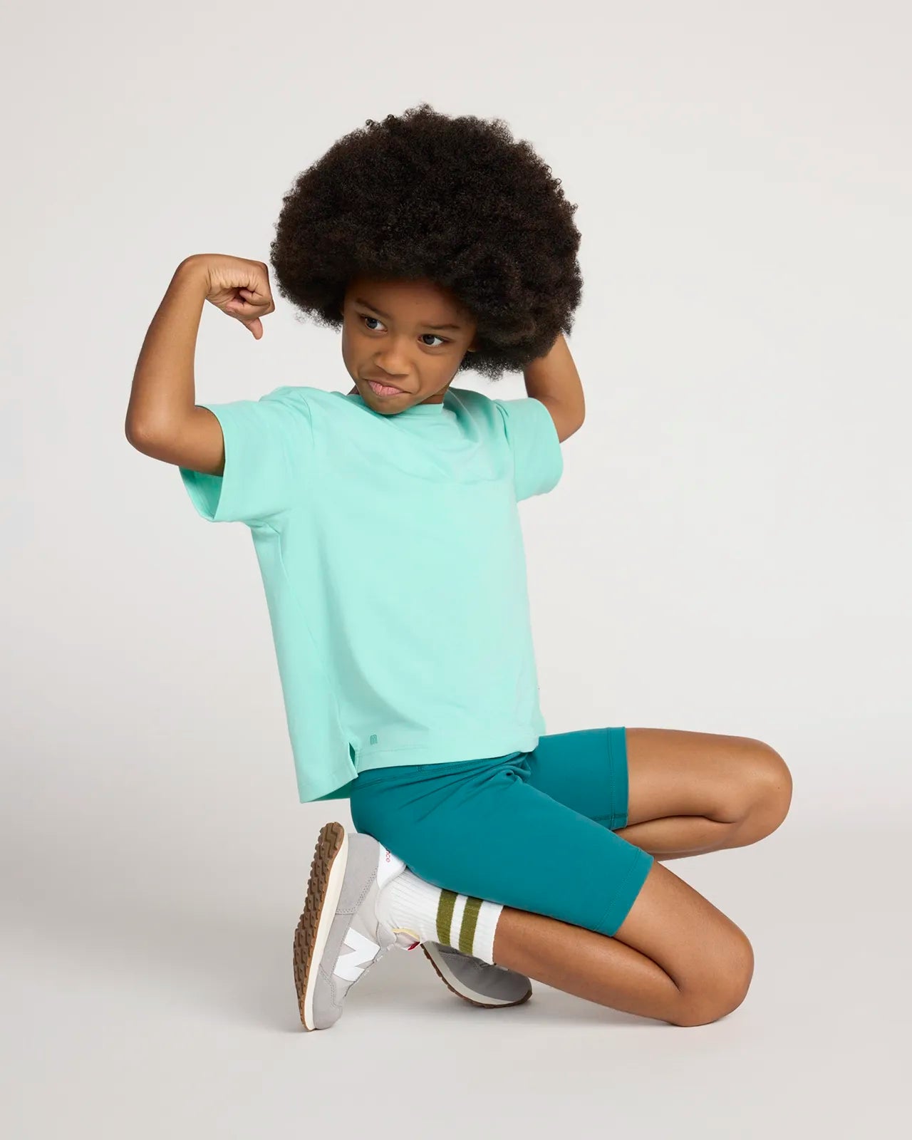 The Girls' Active Soft GRS Certified Recycled Poly Bike Short - Pacific