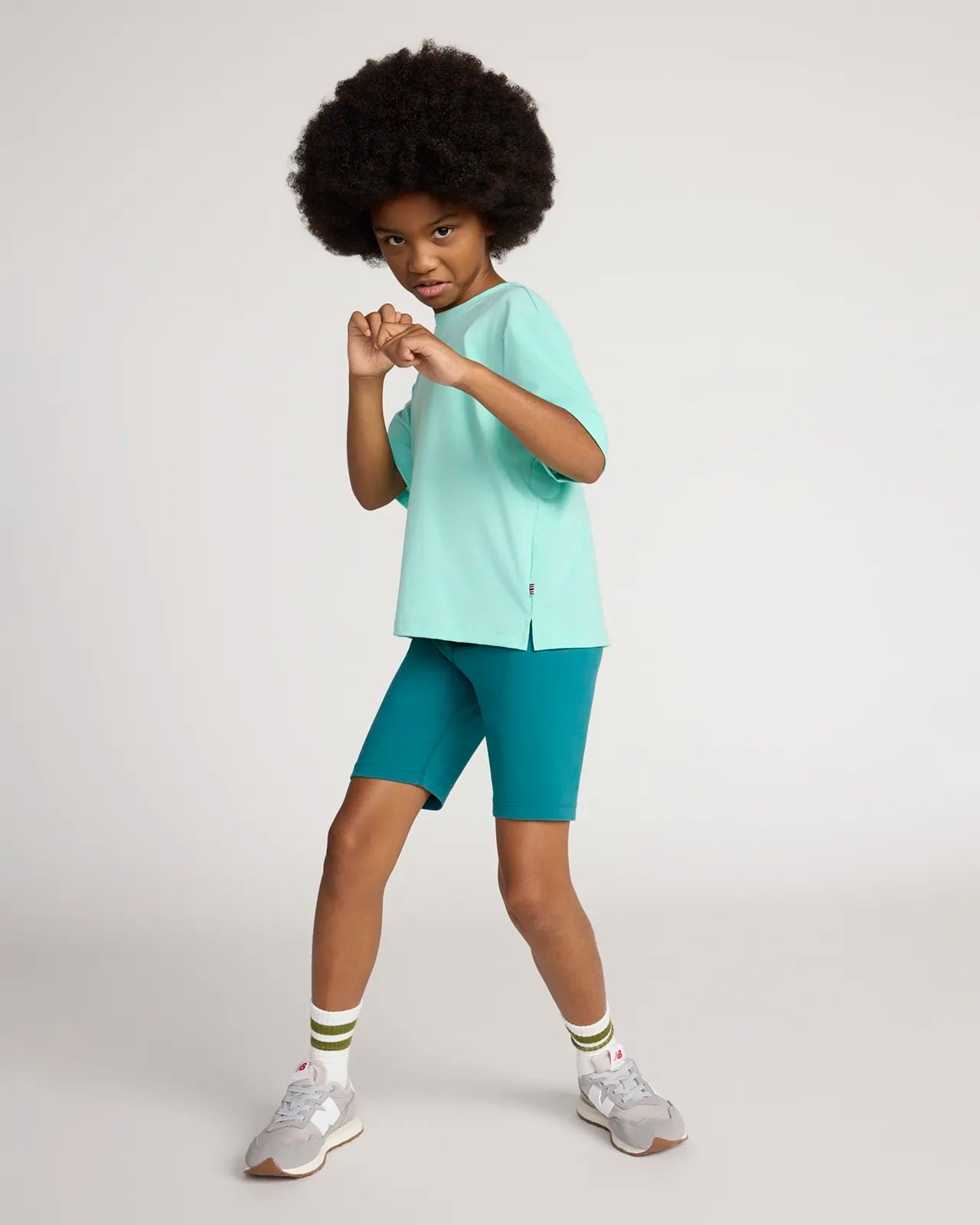 The Girls' Active Soft GRS Certified Recycled Poly Bike Short - Pacific