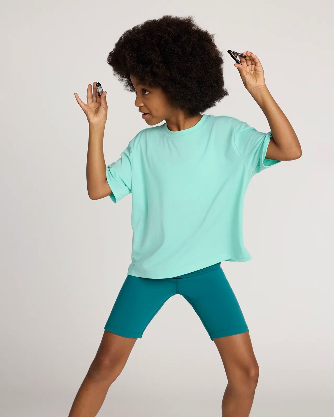 The Girls' Active Soft GRS Certified Recycled Poly Bike Short - Pacific