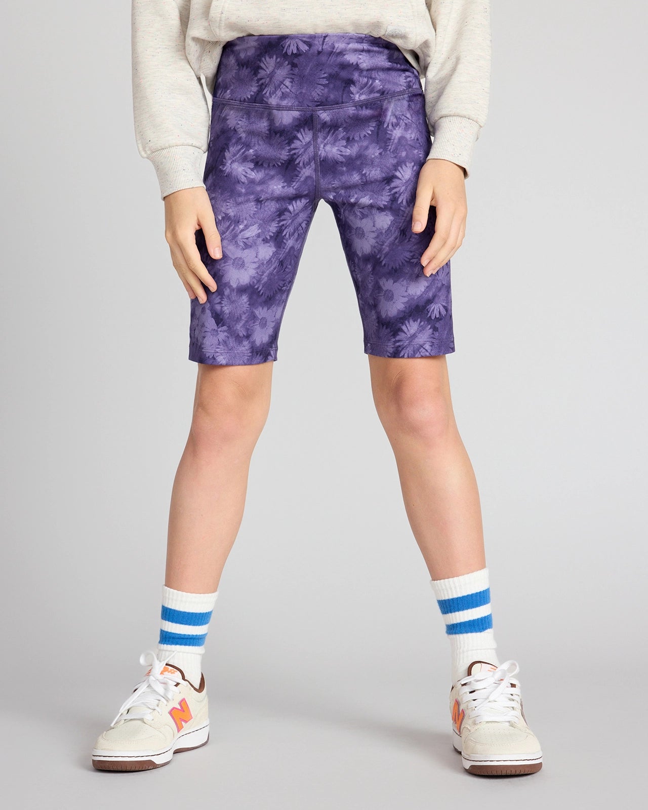 The Girls' Active Soft GRS Certified Recycled Poly Bike Short - Floral Liberty