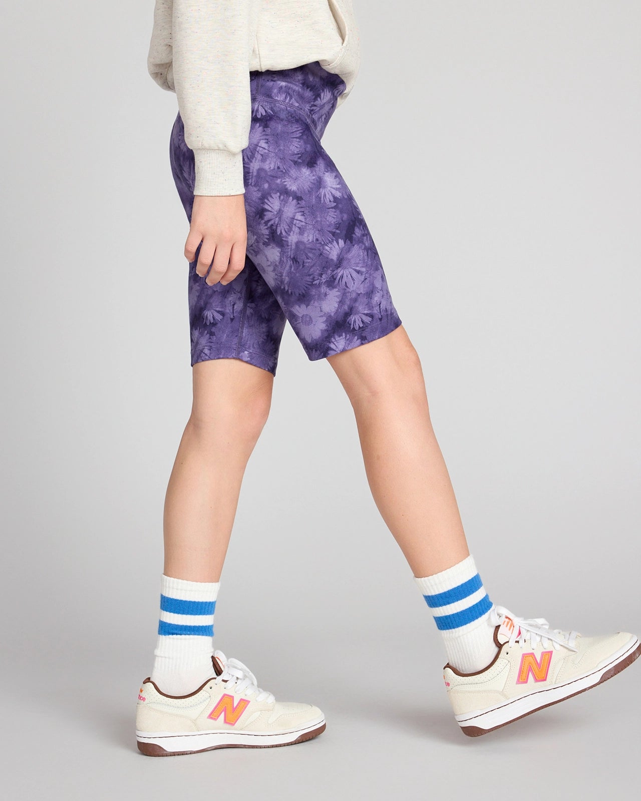 The Girls' Active Soft GRS Certified Recycled Poly Bike Short - Floral Liberty