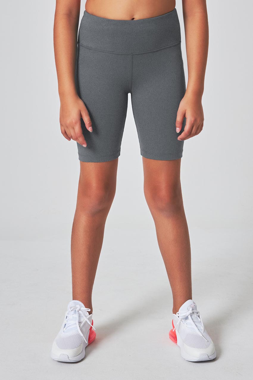 Girls’ Youth Melange Bike Short - Heather Gray