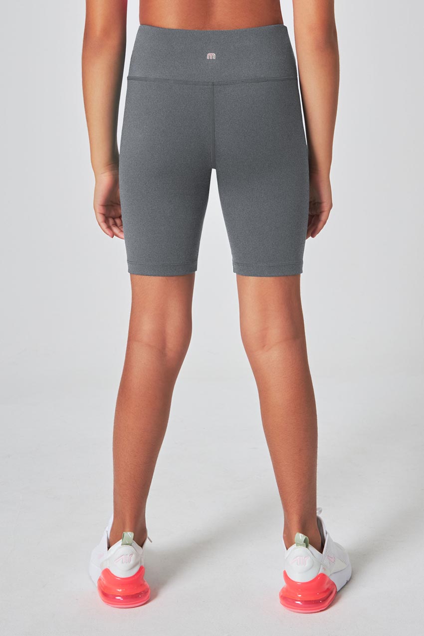 Girls’ Youth Melange Bike Short - Heather Gray