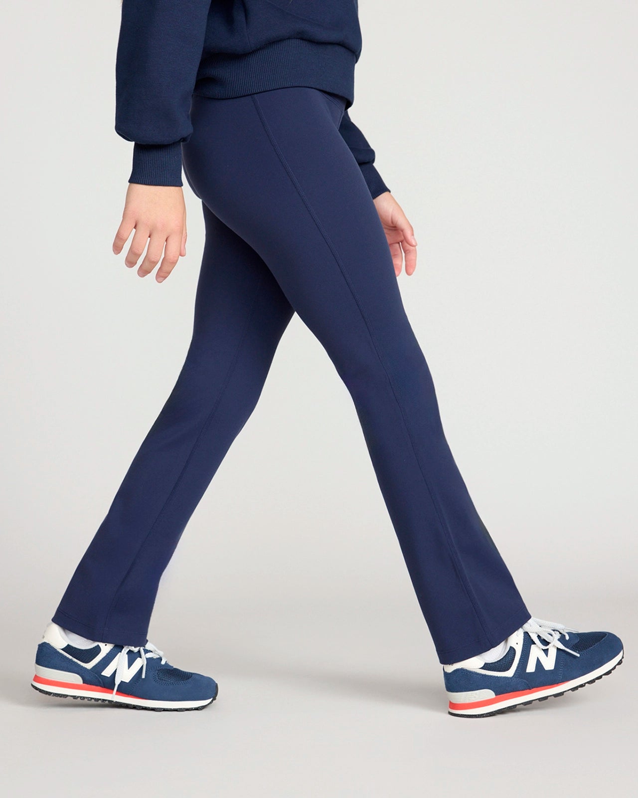 The Kids' Active Buttery-Soft GRS Certified Recycled Nylon Flare Pant - Navy