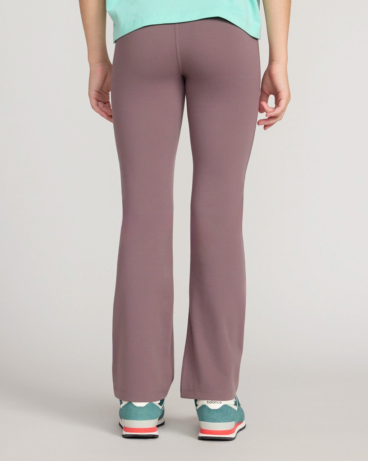 The Kids' Active Buttery-Soft GRS Certified Recycled Nylon Flare Pant - Dark Mauve