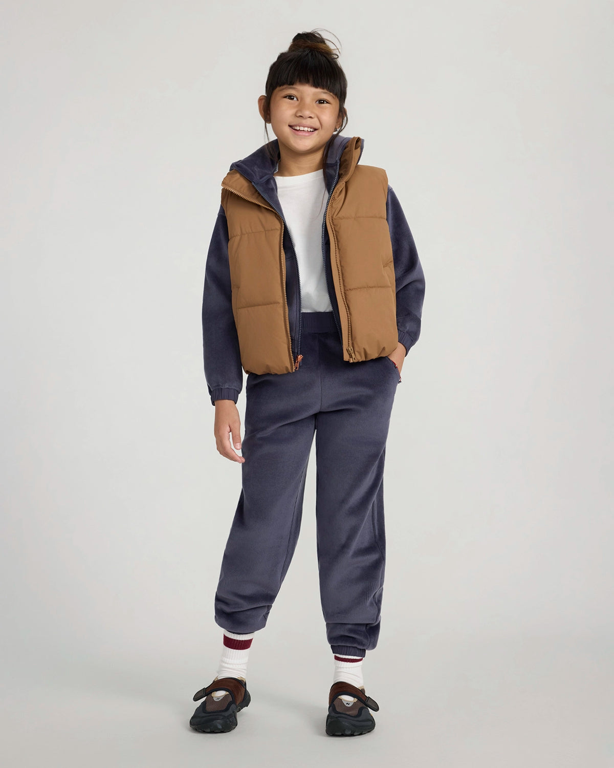 The Soft Luxe Girls’ Cozy Corduroy Jogger - Deep Purple
