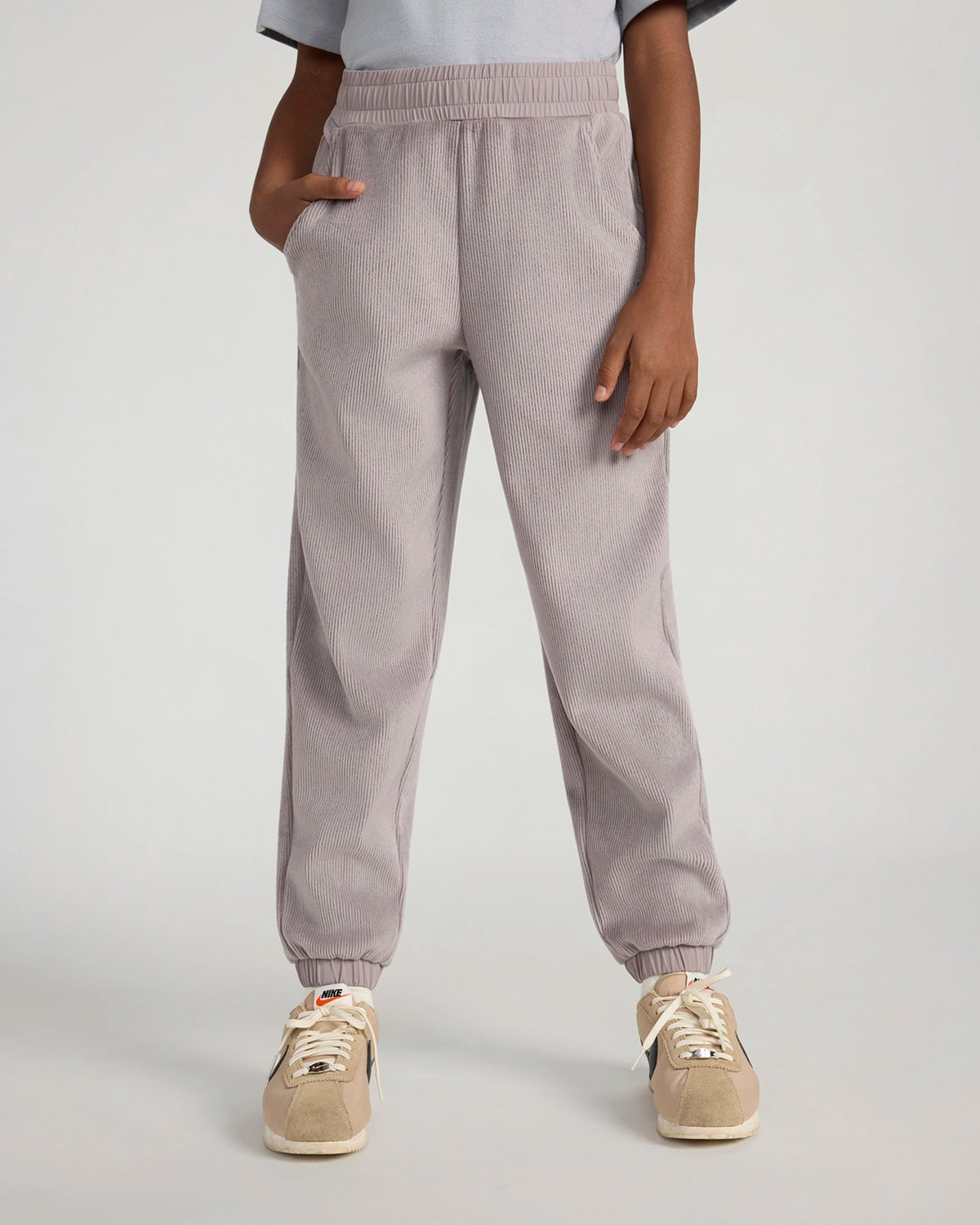 The Soft Luxe Girls’ Cozy Corduroy Jogger - Mauve Grey