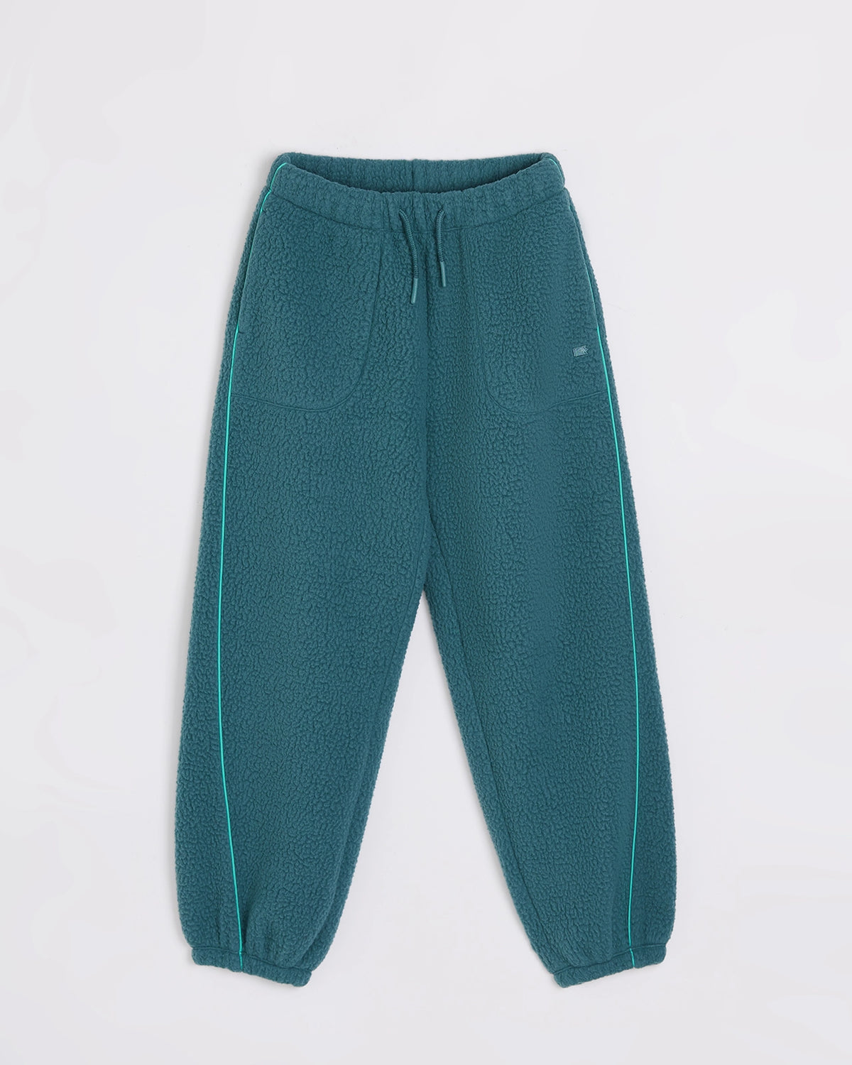 The Soft Luxe Berber Piping Jogger - Verdigris Green