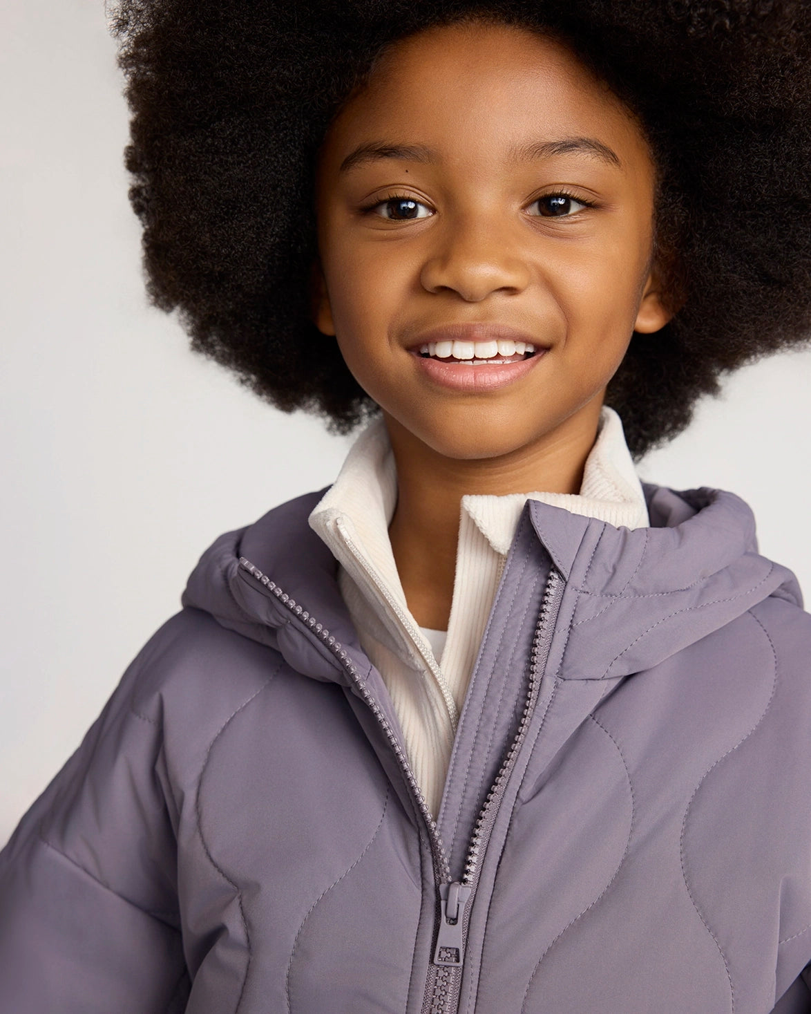 The Girls' Sorona™ Fill GRS Certified Recycled Polyester Longline Quilted Jacket - Purple