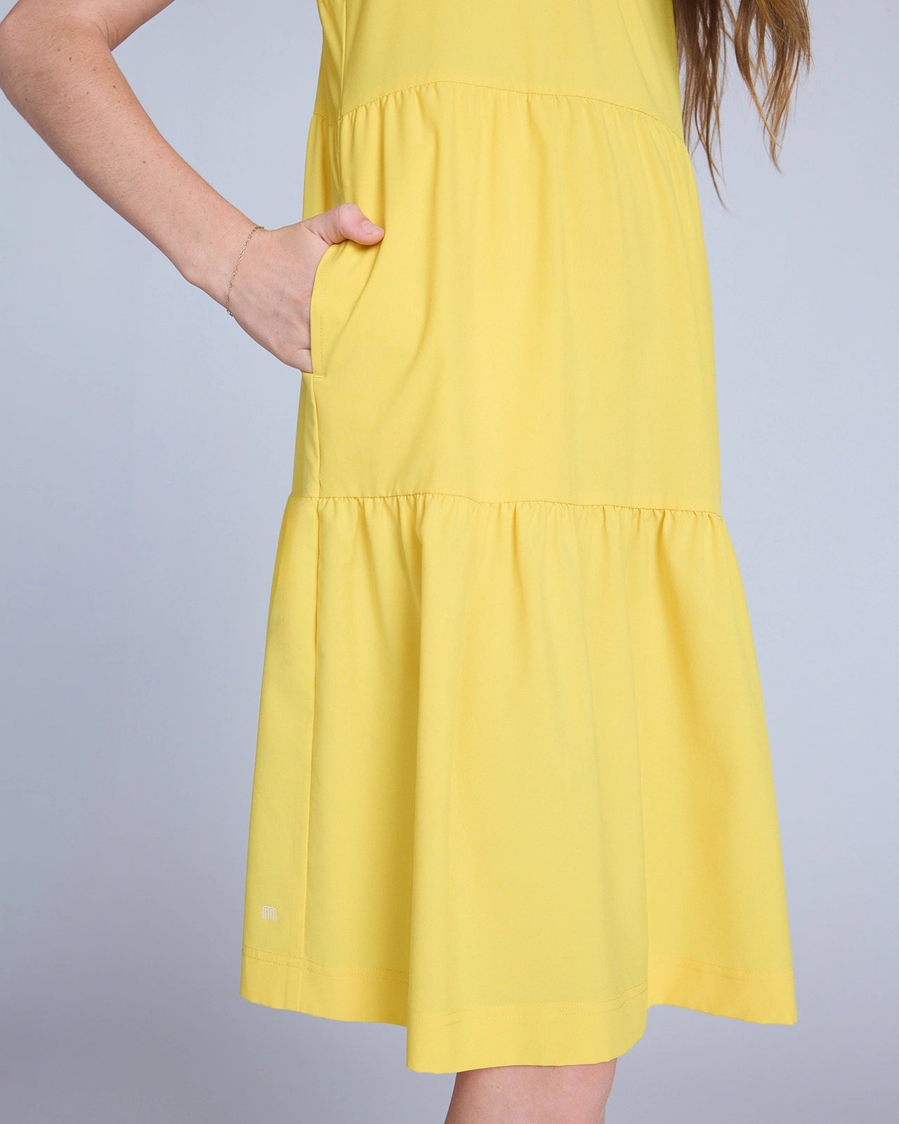 The Girls' Soft Luxe GRS Certified Recycled Poly 3-Tier Dress - Yellow