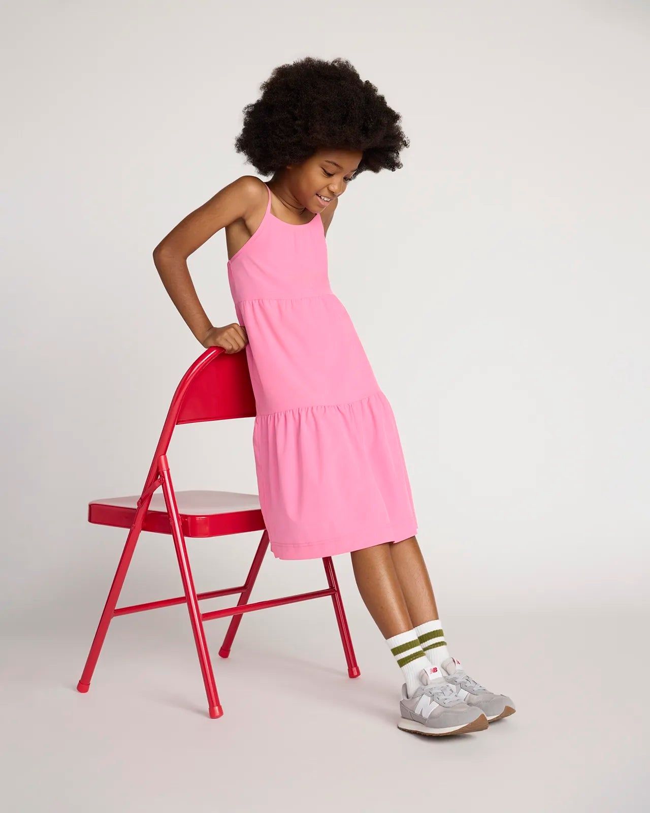 Girl's Three Tier Dress - Pink
