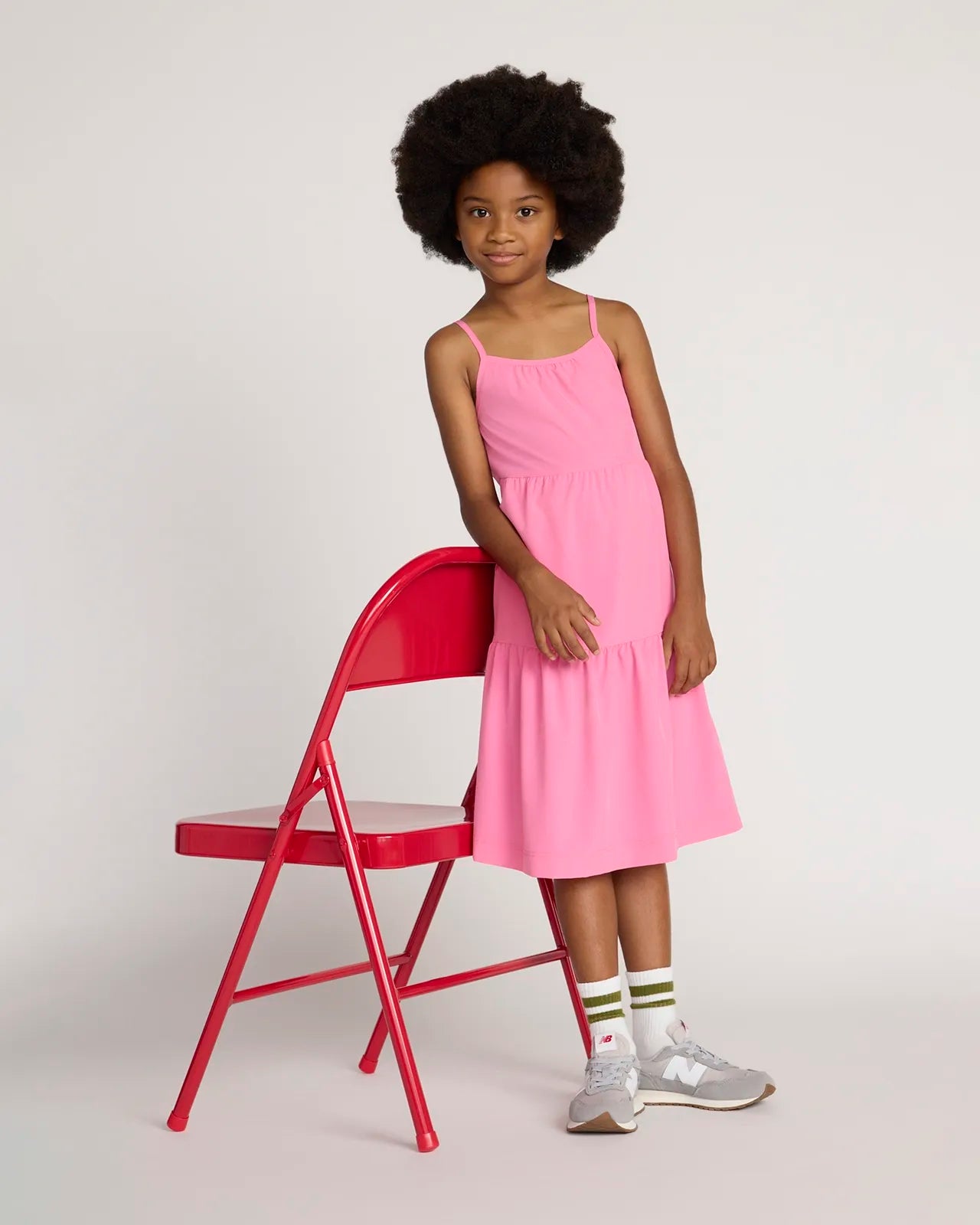 Girl's Three Tier Dress - Pink