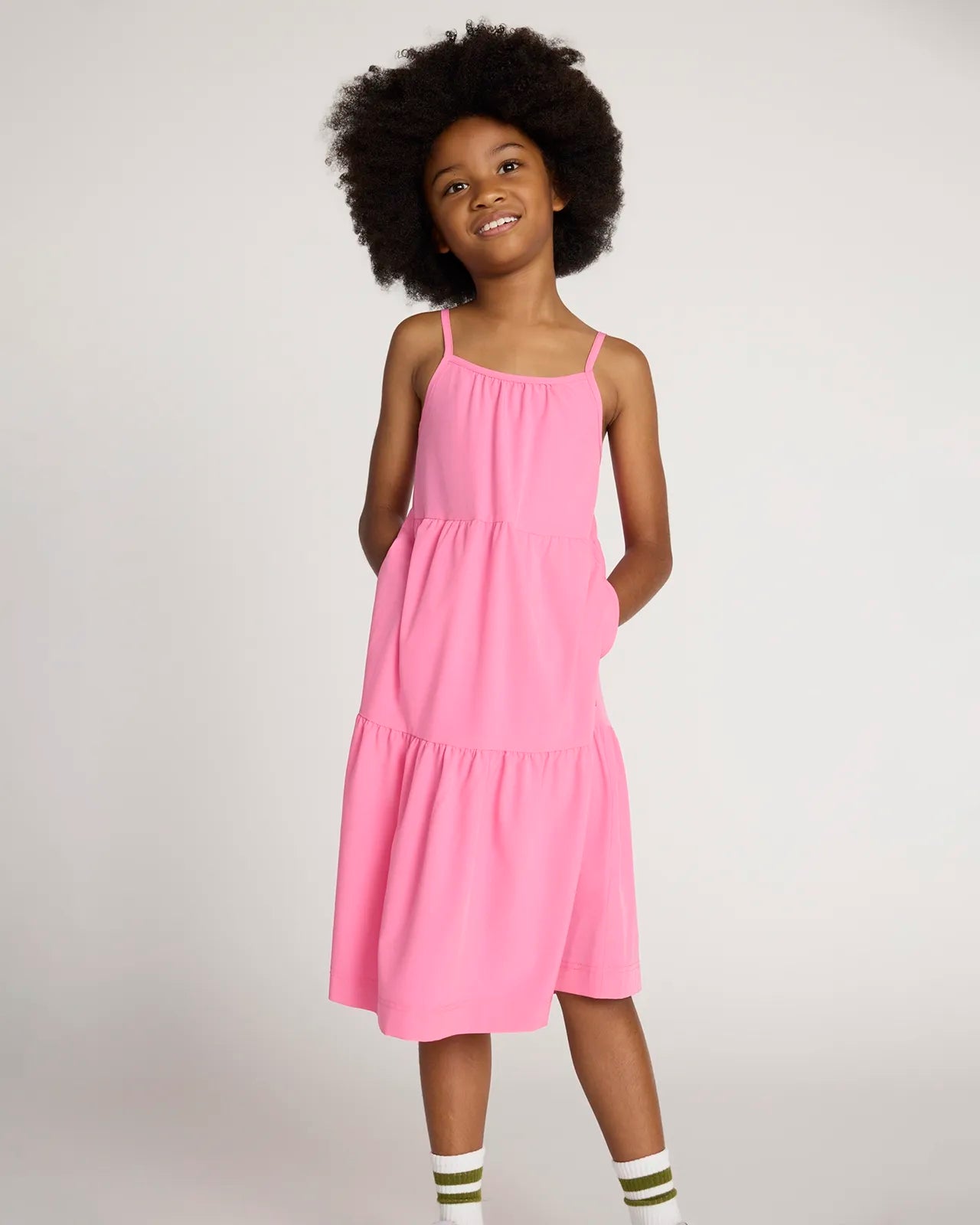 Girl's Three Tier Dress - Pink