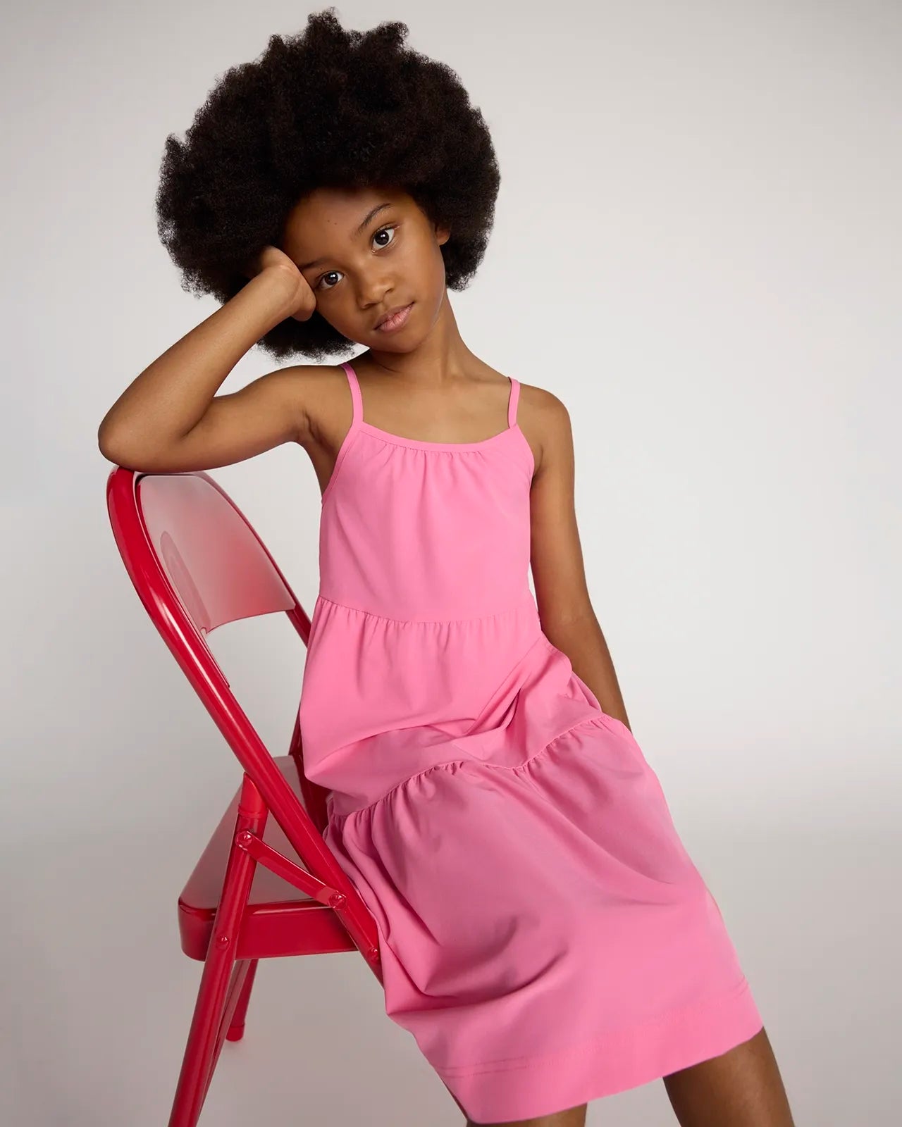 Girl's Three Tier Dress - Pink