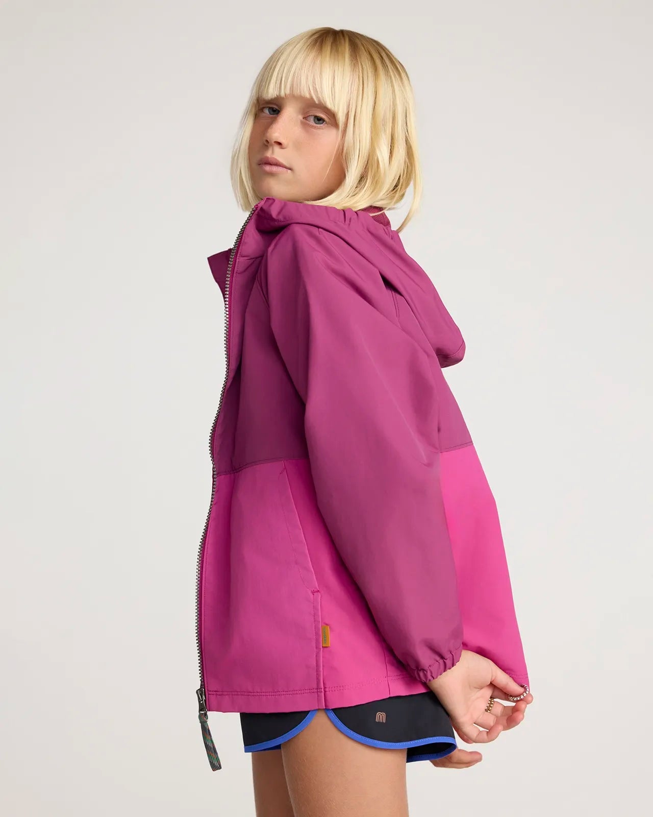 Unisex Kid’s Color Block Rain Jacket - Pink/Pink