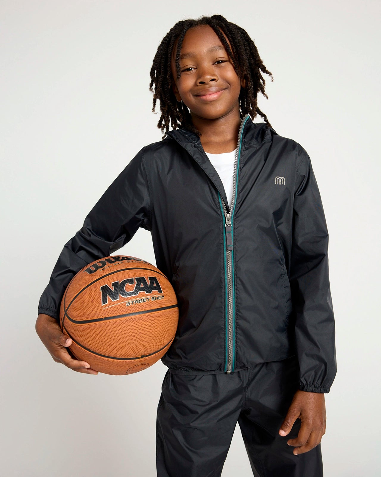 The Kids' Packable GRS Certified Recycled Nylon Splash Rain Jacket - Black