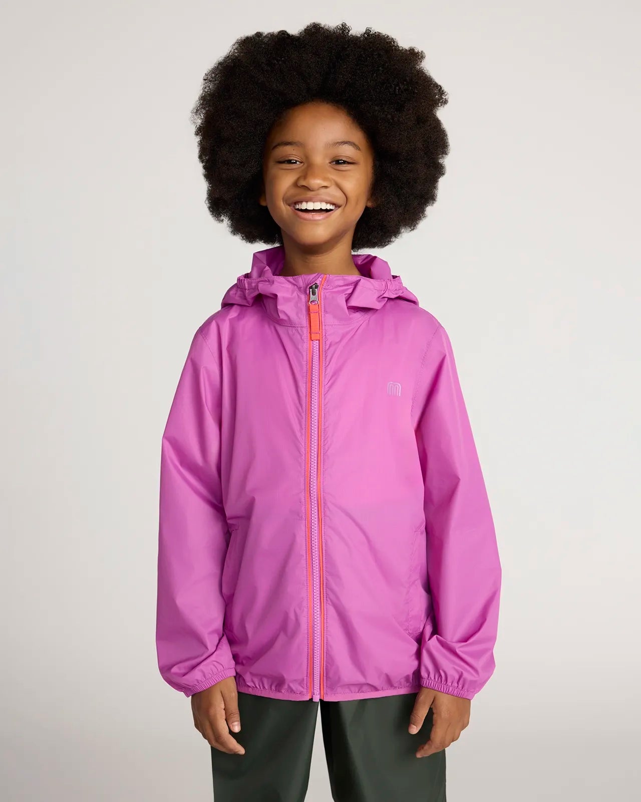 The Kids' Packable GRS Certified Recycled Nylon Splash Rain Jacket - Pink