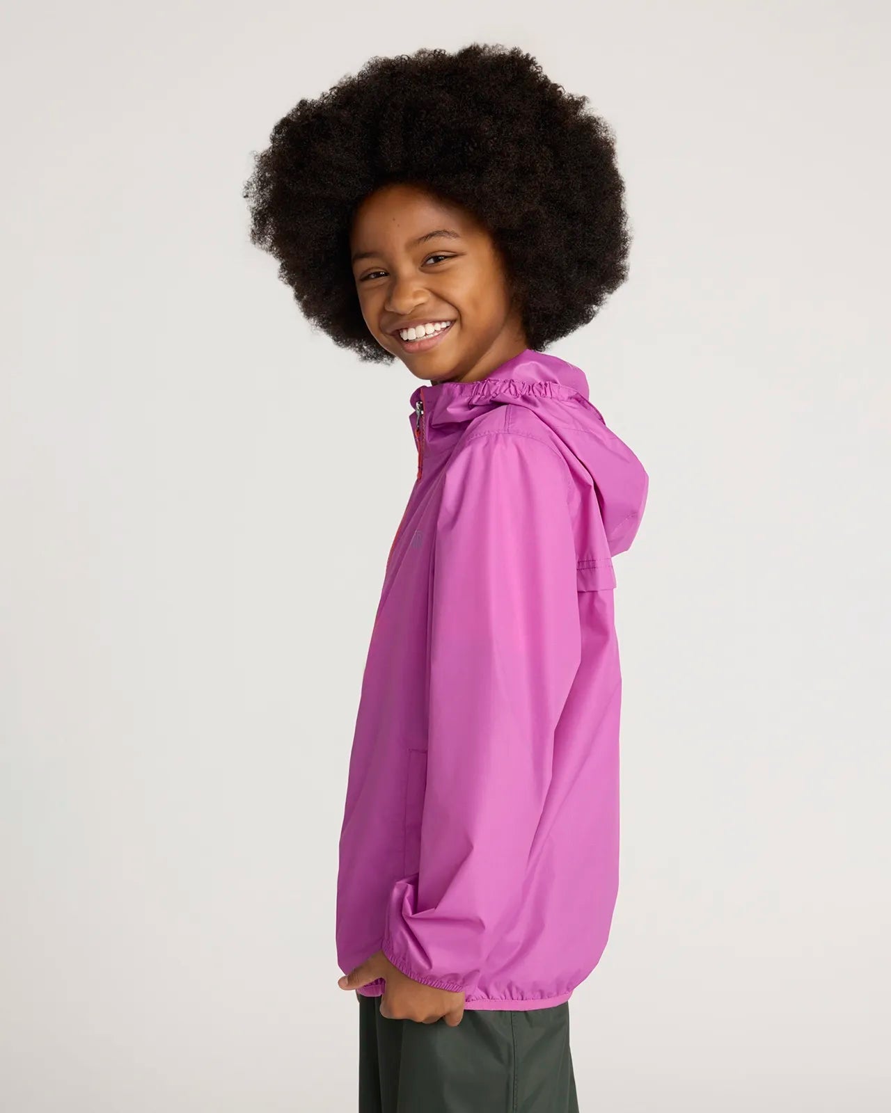 The Kids' Packable GRS Certified Recycled Nylon Splash Rain Jacket - Pink