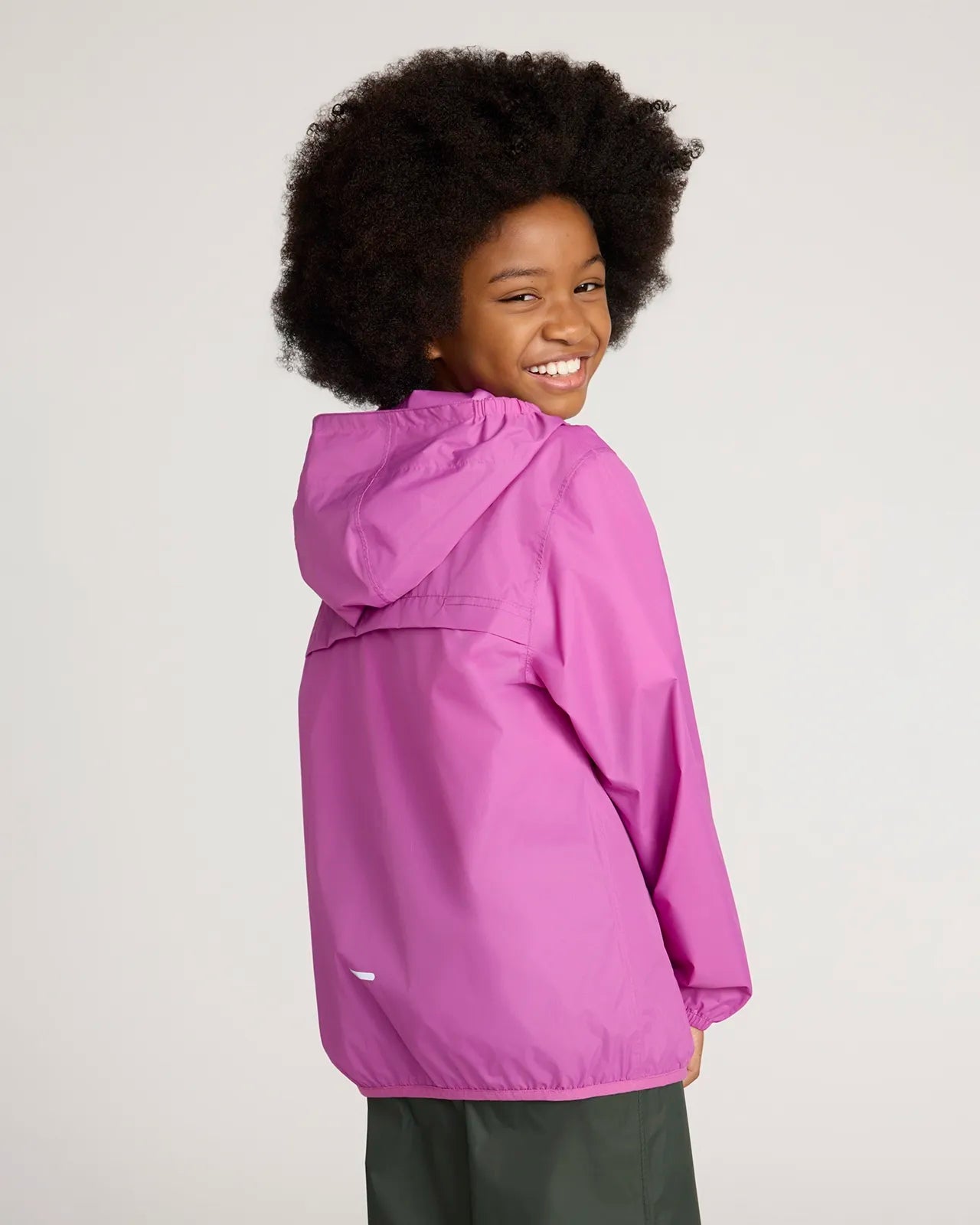 The Kids' Packable GRS Certified Recycled Nylon Splash Rain Jacket - Pink
