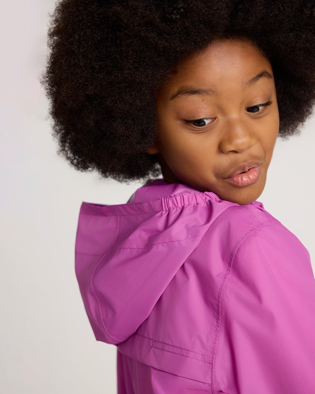 The Kids' Packable GRS Certified Recycled Nylon Splash Rain Jacket - Pink