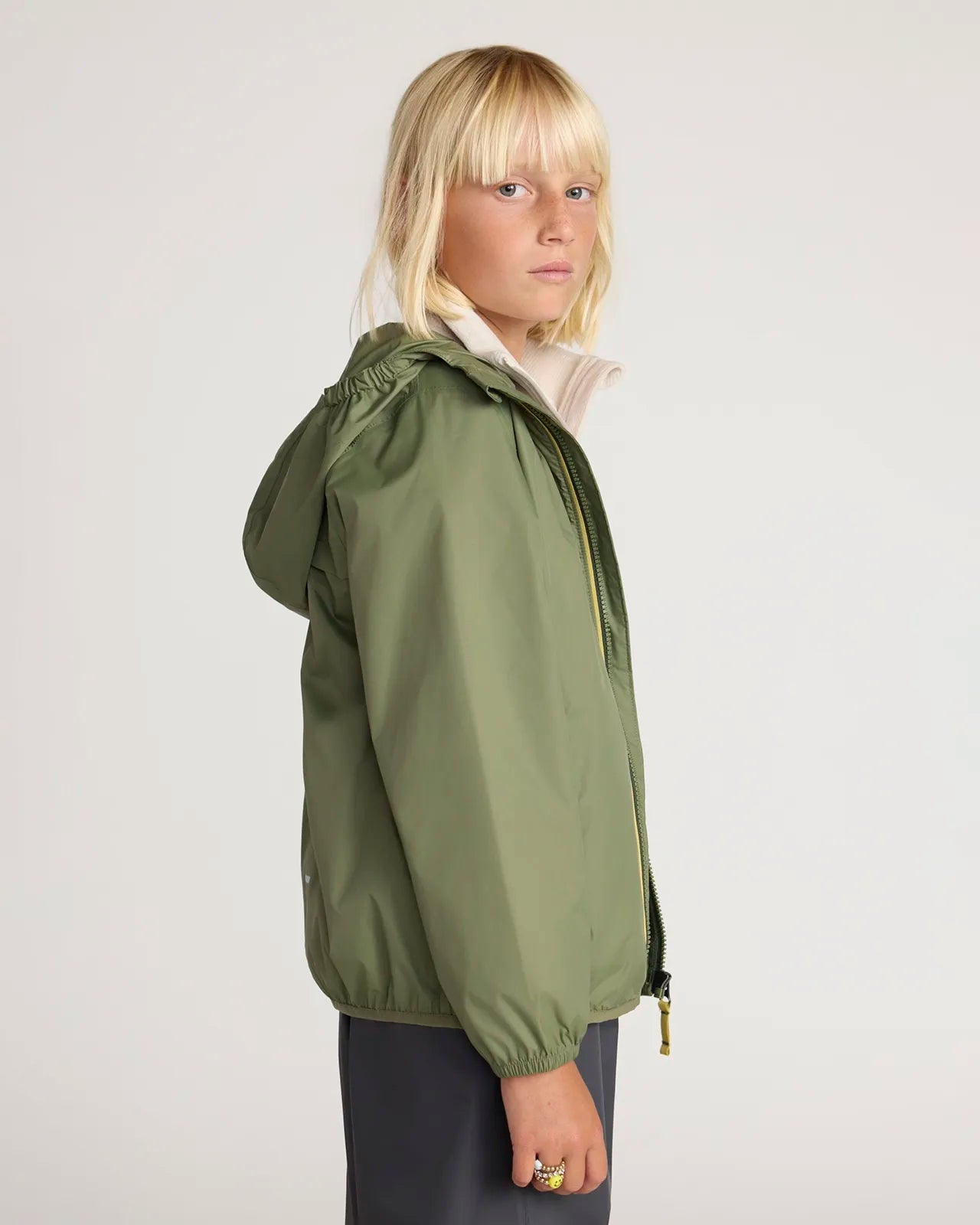 The Kids' Packable GRS Certified Recycled Nylon Splash Rain Jacket - Green