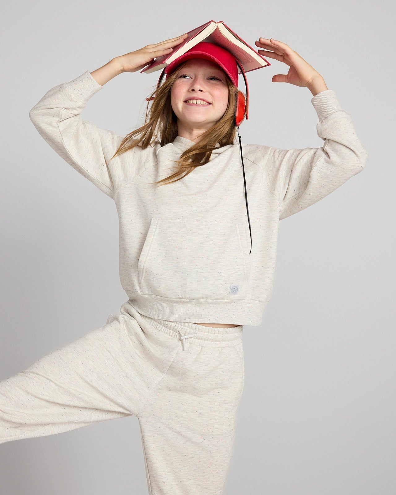 The Kids' Ecovero™ + GRS Certified Recycled Poly Candy Fleece Hoodie - White