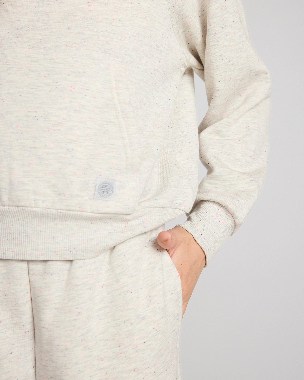 The Kids' Ecovero™ + GRS Certified Recycled Poly Candy Fleece Hoodie - White