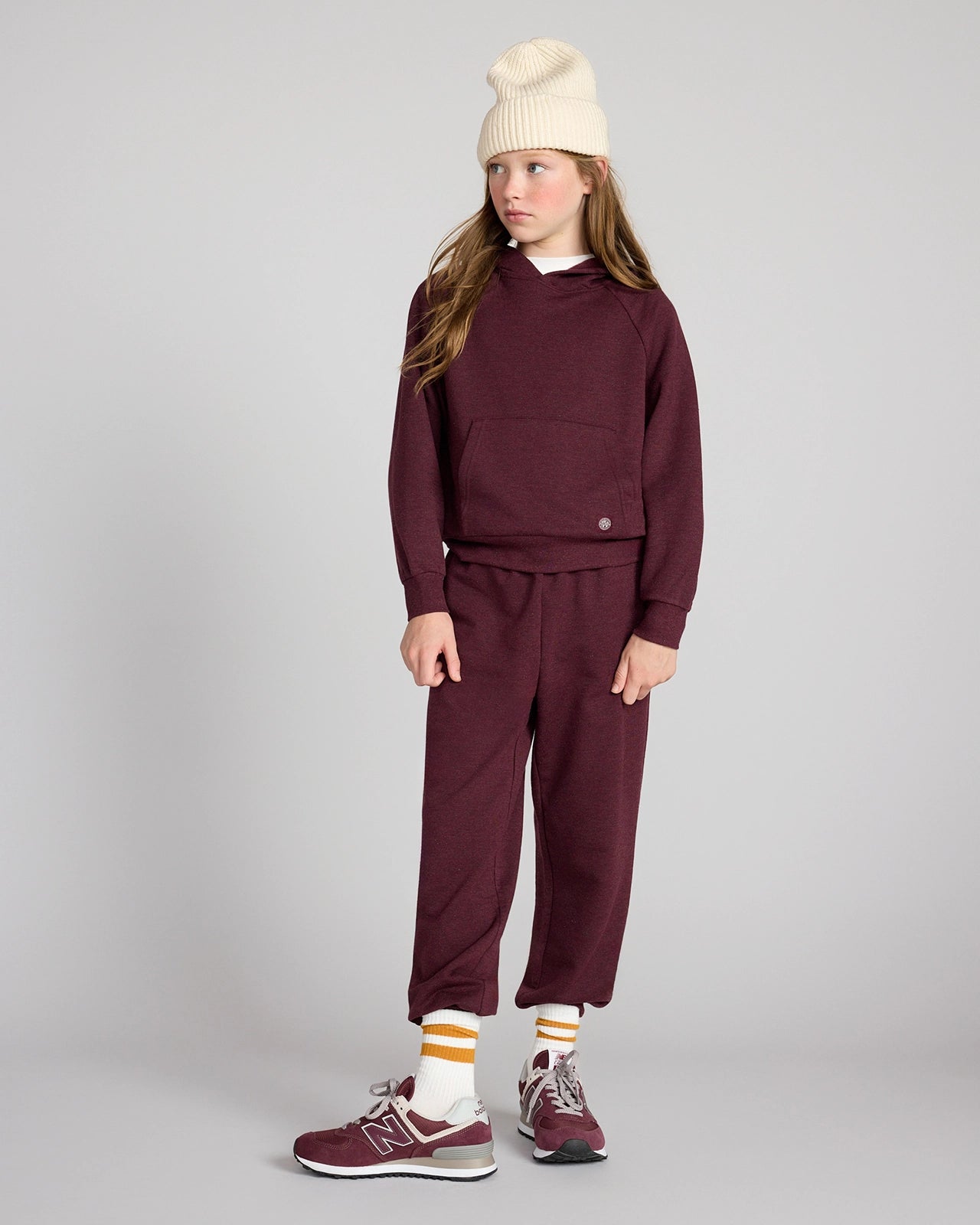 The Kids' Ecovero™ + GRS Certified Recycled Poly Candy Fleece Hoodie - Purple