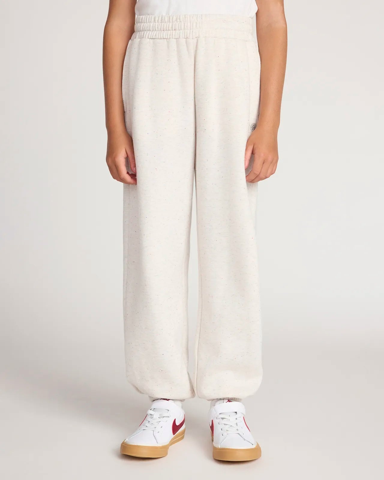 The Kids' Ecovero™ + GRS Certified Recycled Polyester Candy Fleece Jogger - White