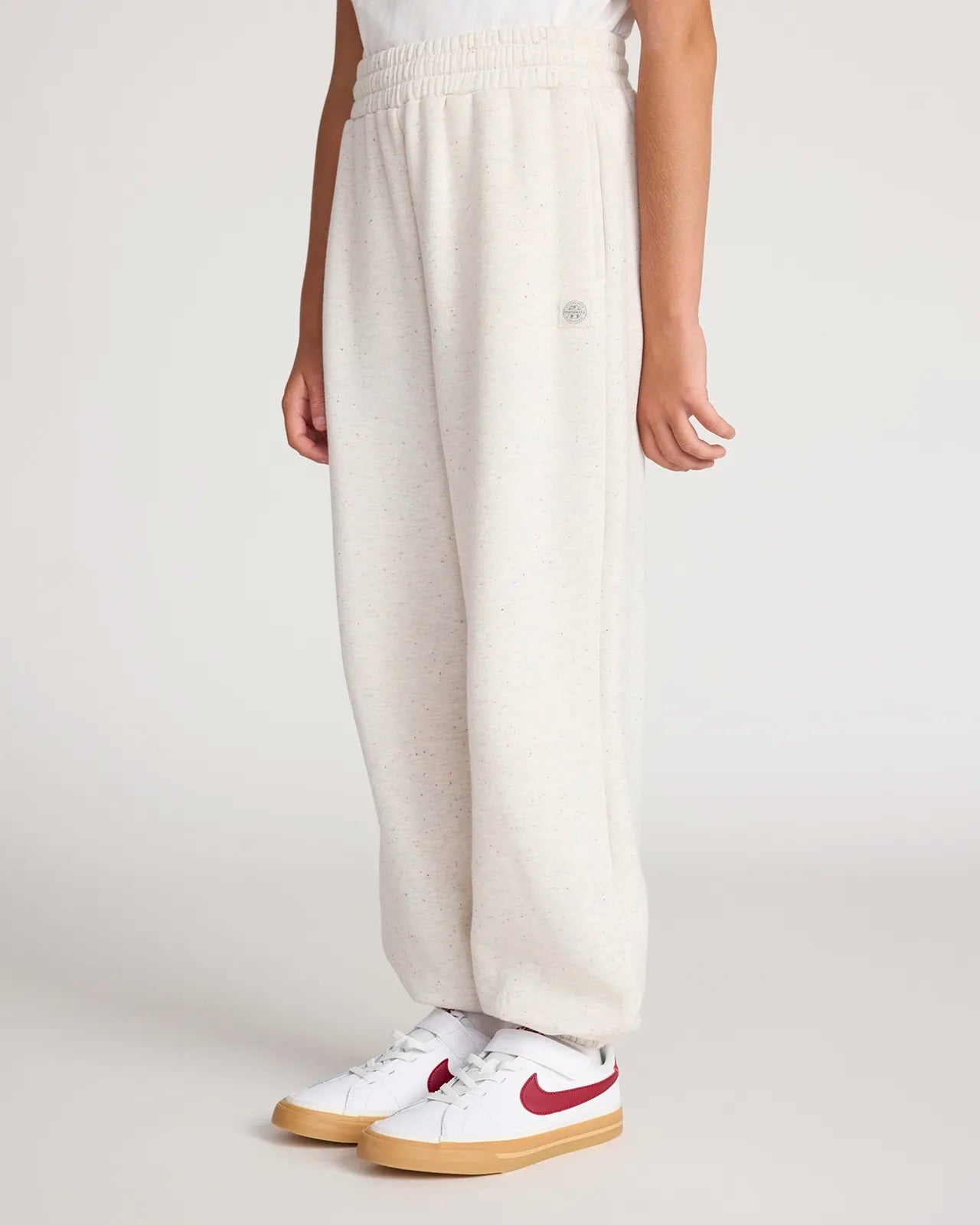 The Kids' Ecovero™ + GRS Certified Recycled Polyester Candy Fleece Jogger - White