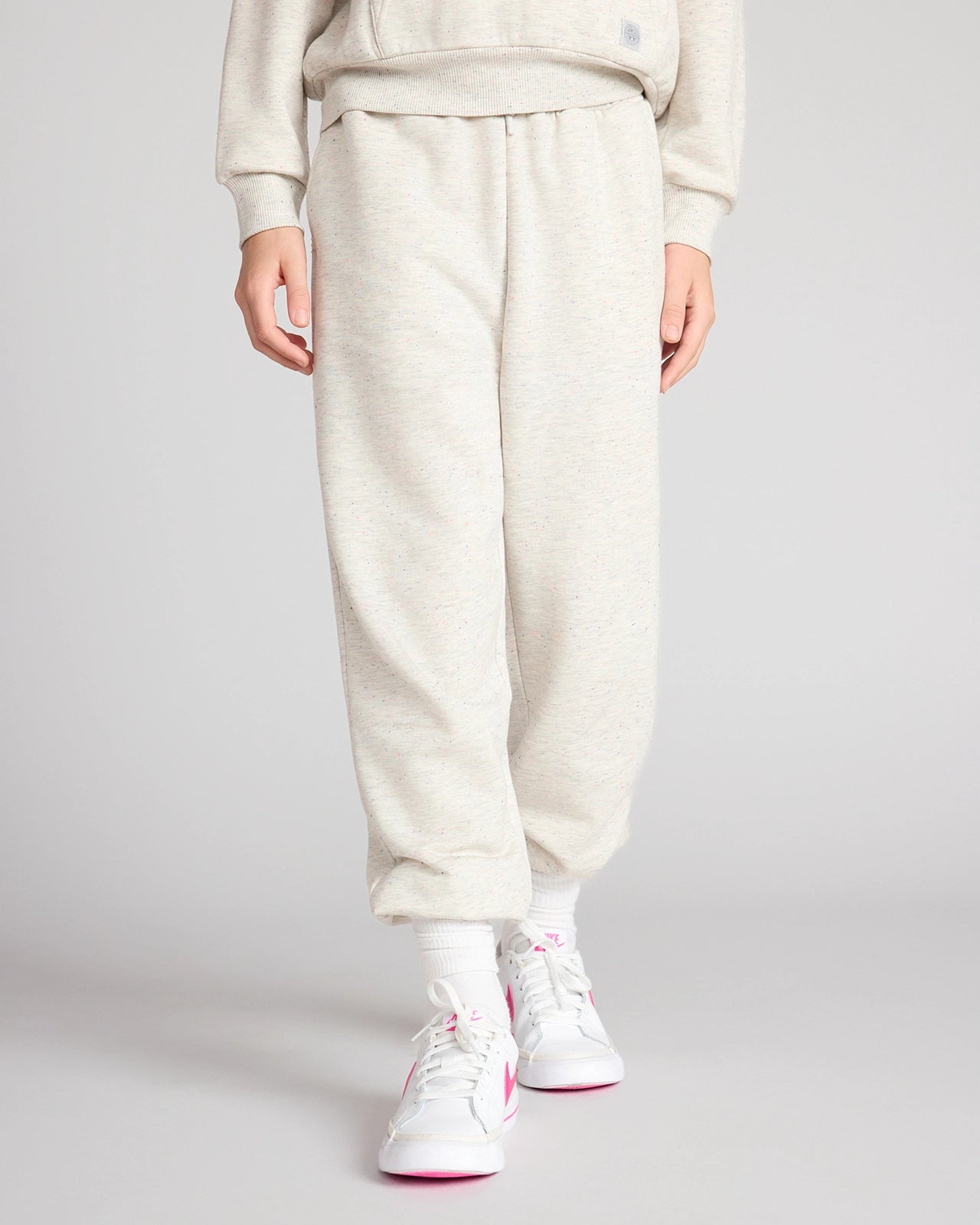 The Kids' Ecovero™ + GRS Certified Recycled Poly Candy Fleece Jogger - White