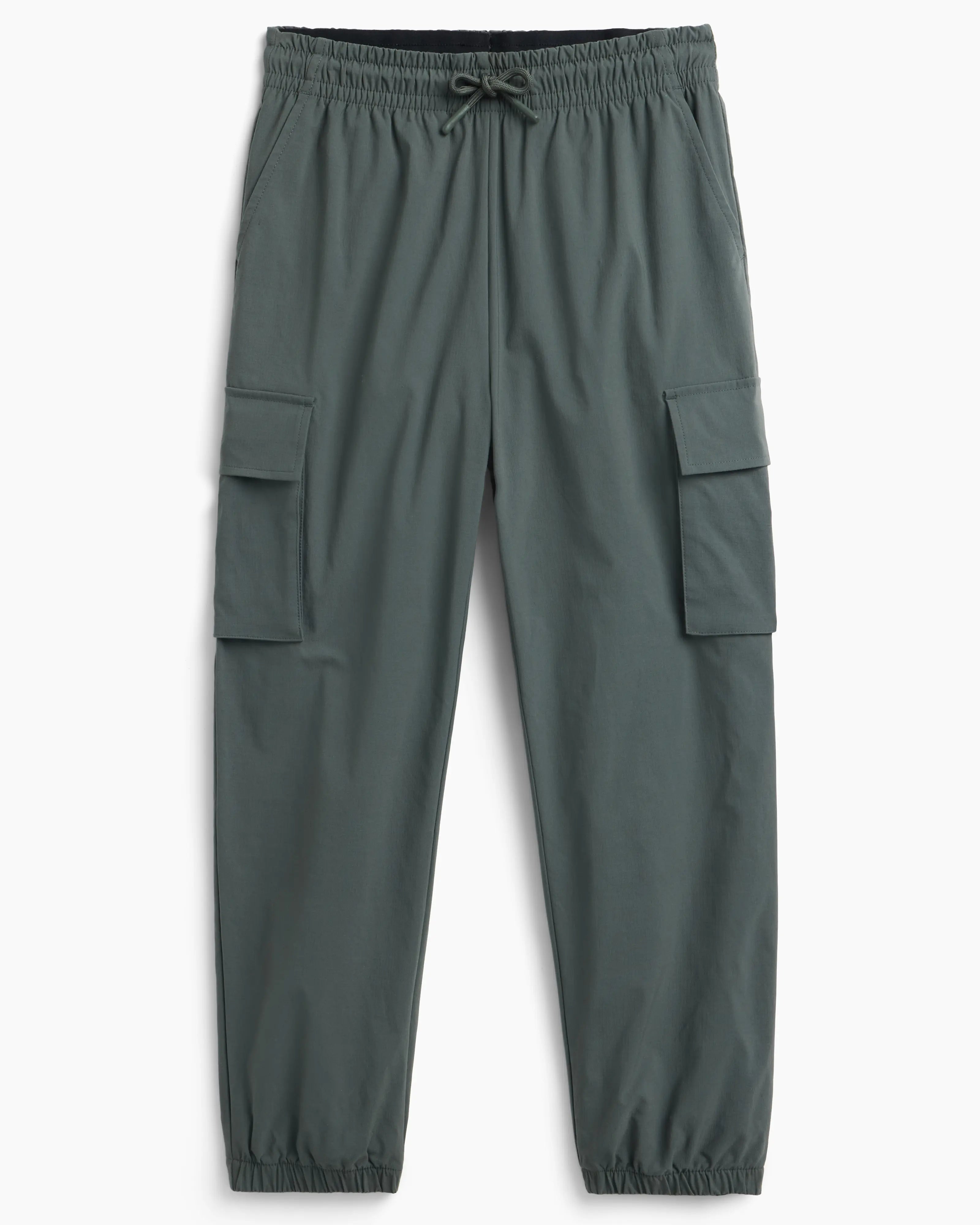 The Kids' Warm Stretch GRS Certified Recycled Nylon Cargo Pant - Kambaba Green