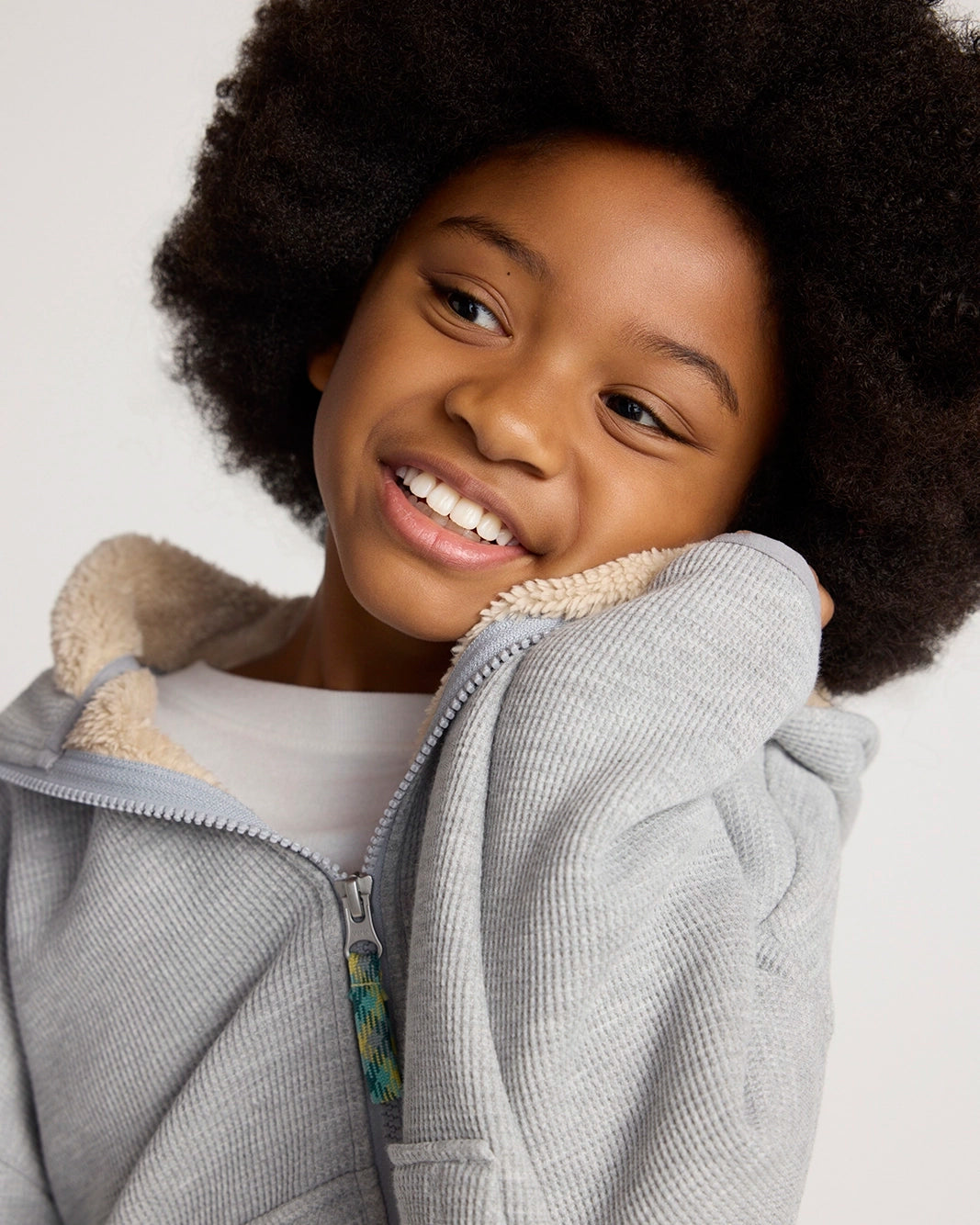 The Kids' Soft Luxe Organic Cotton + GRS Certified Recycled Polyester Jacket - Heather Grey