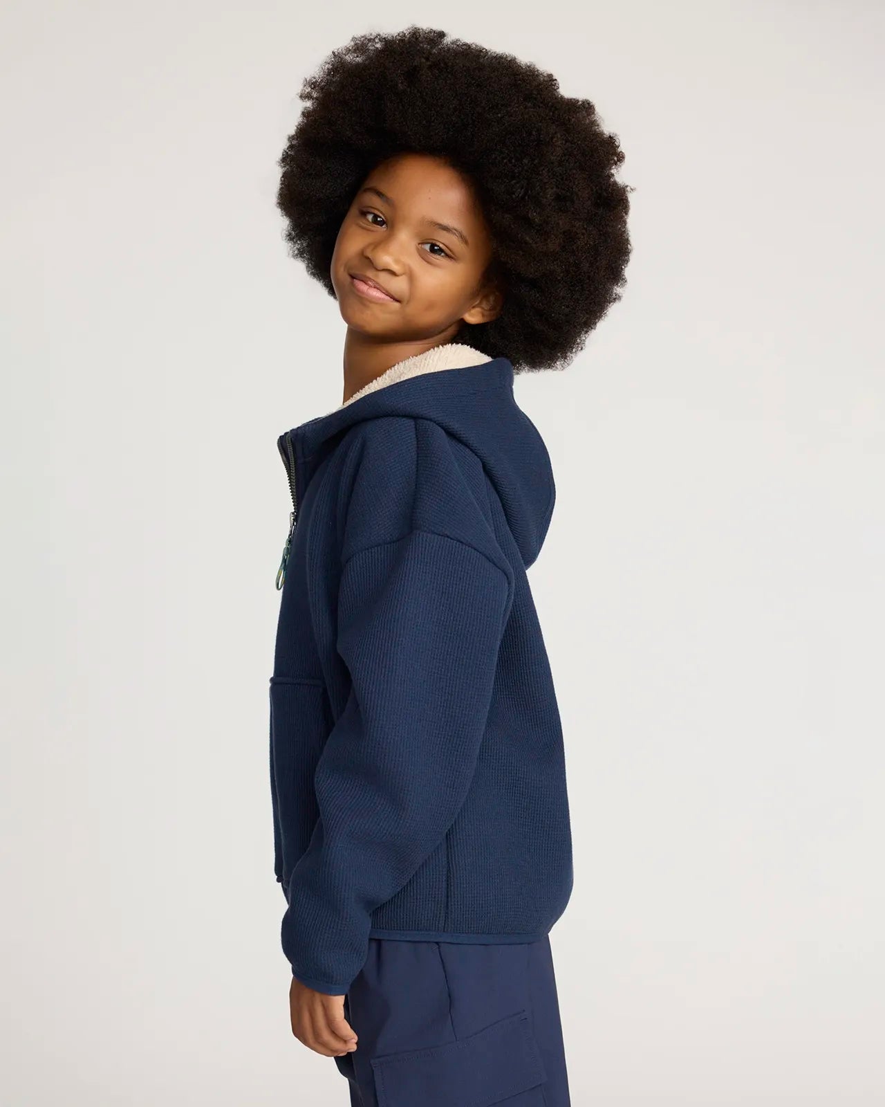 The Kids' Soft Luxe Organic Cotton + GRS Certified Recycled Polyester Jacket - Navy