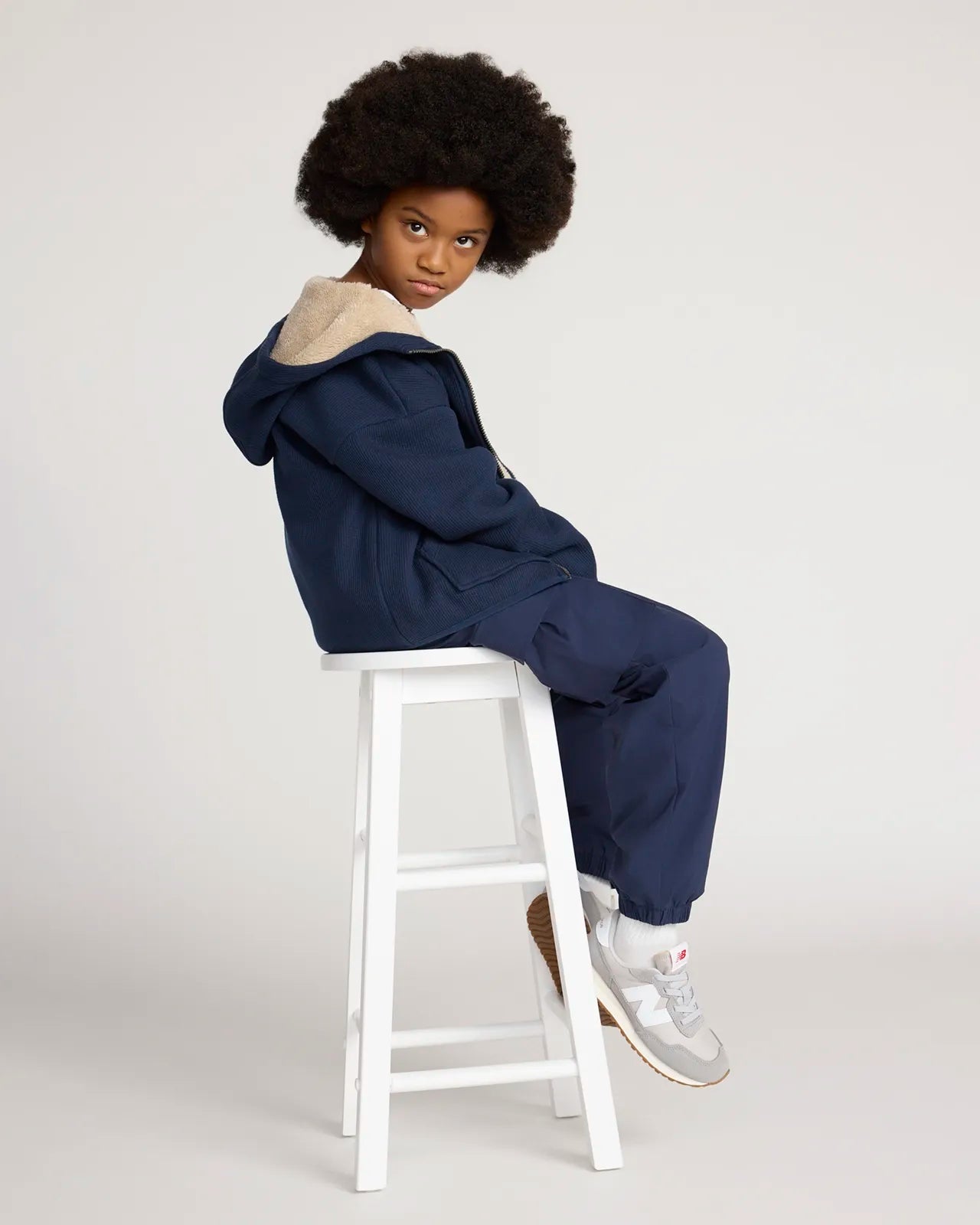 The Kids' Soft Luxe Organic Cotton + GRS Certified Recycled Polyester Jacket - Navy