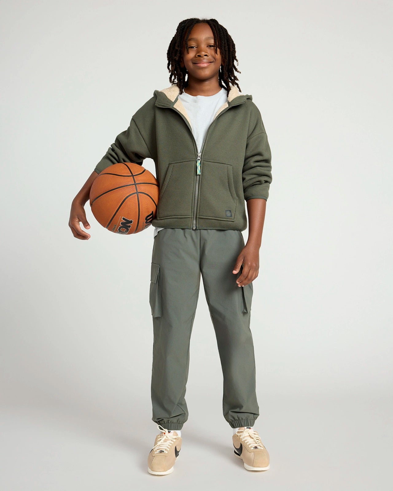 The Kids' Soft Luxe Organic Cotton + GRS Certified Recycled Poly Jacket - Kambaba Green