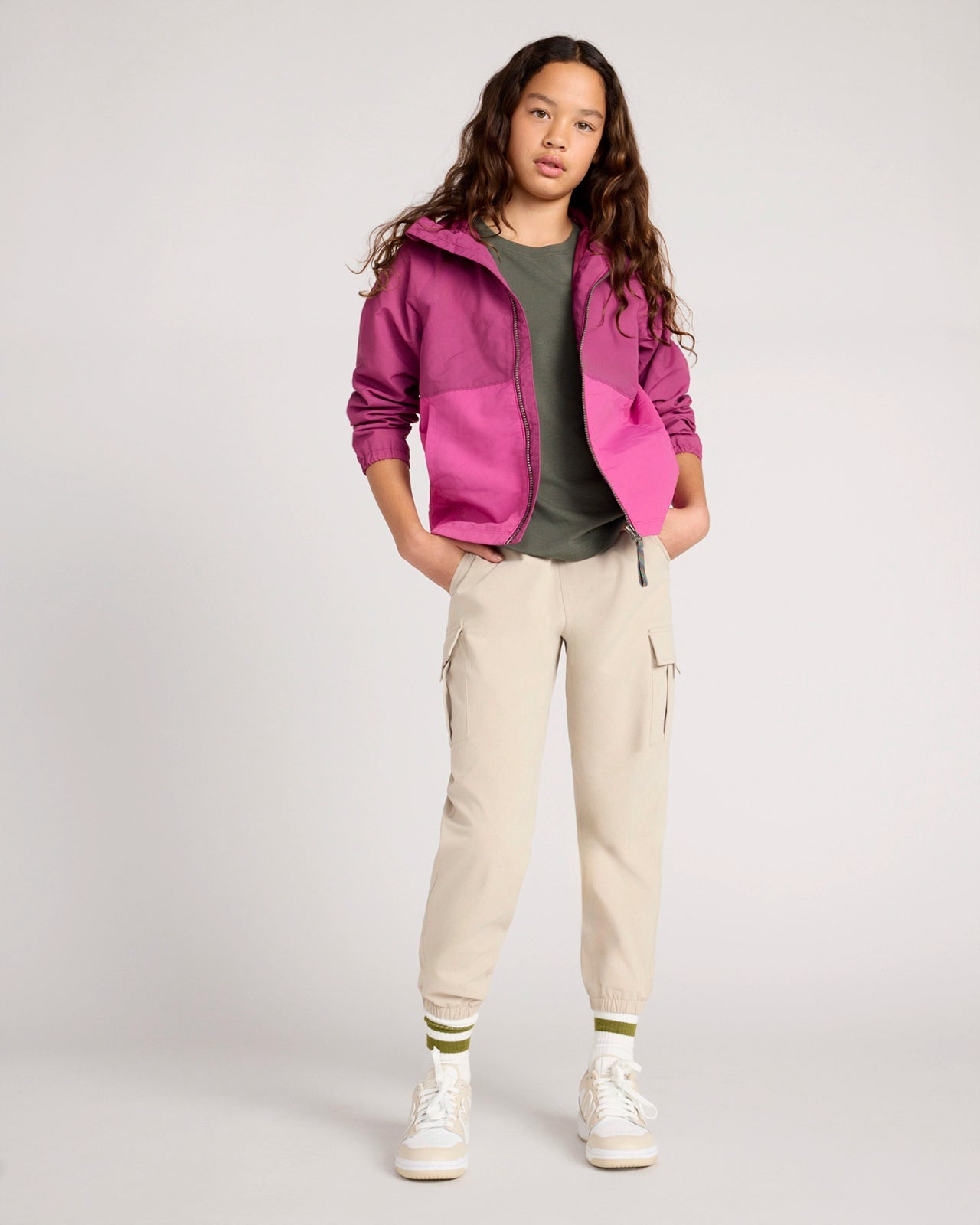 The Kids' GRS Certified Recycled Poly Everyday Cargo Pant - Humus Beige