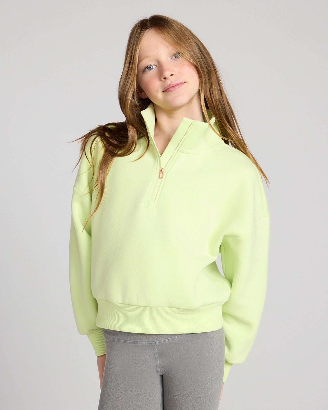 The Soft GRS Certified Recycled Poly + Organic Cotton 1/2 Zip Top
