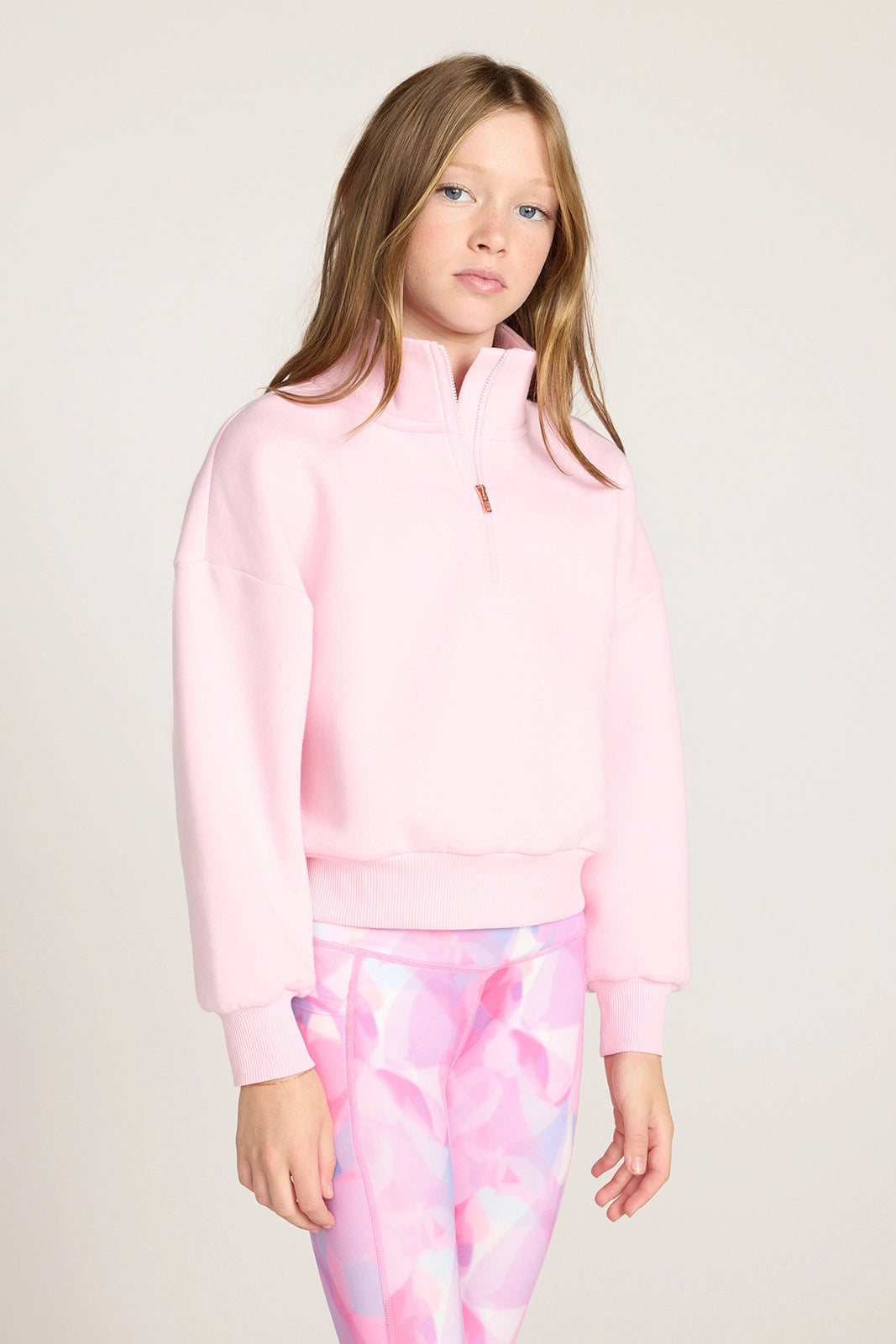 The Soft GRS Certified Recycled Poly + Organic Cotton 1/2 Zip Top