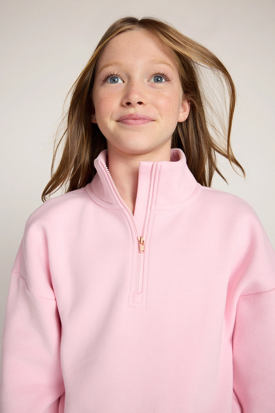 The Soft GRS Certified Recycled Poly + Organic Cotton 1/2 Zip Top