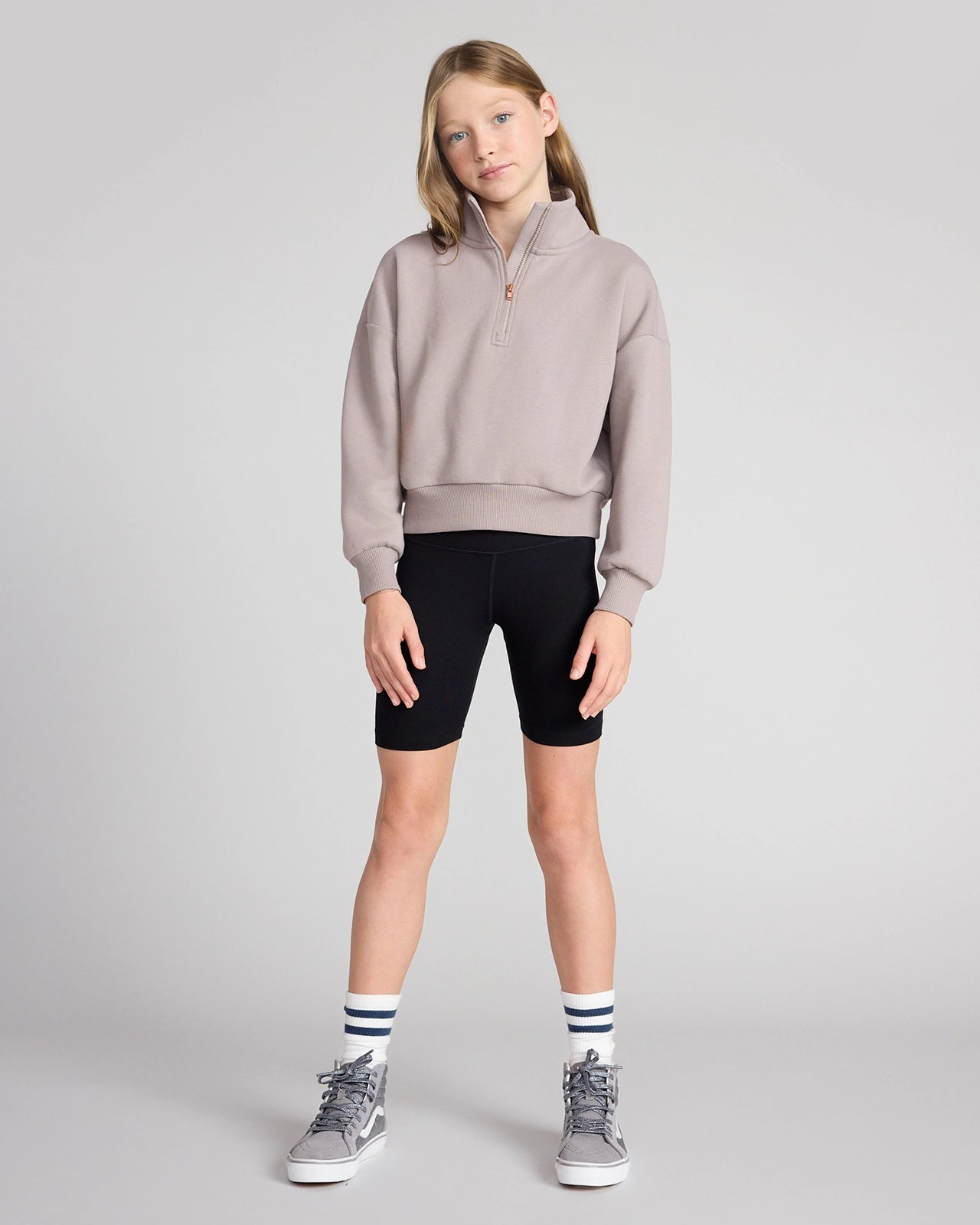 The Soft GRS Certified Recycled Poly + Organic Cotton 1/2 Zip Top