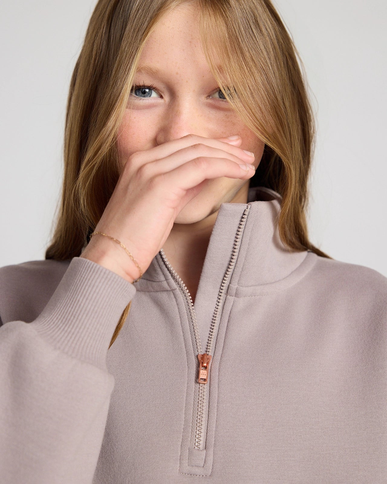 The Soft GRS Certified Recycled Poly + Organic Cotton 1/2 Zip Top