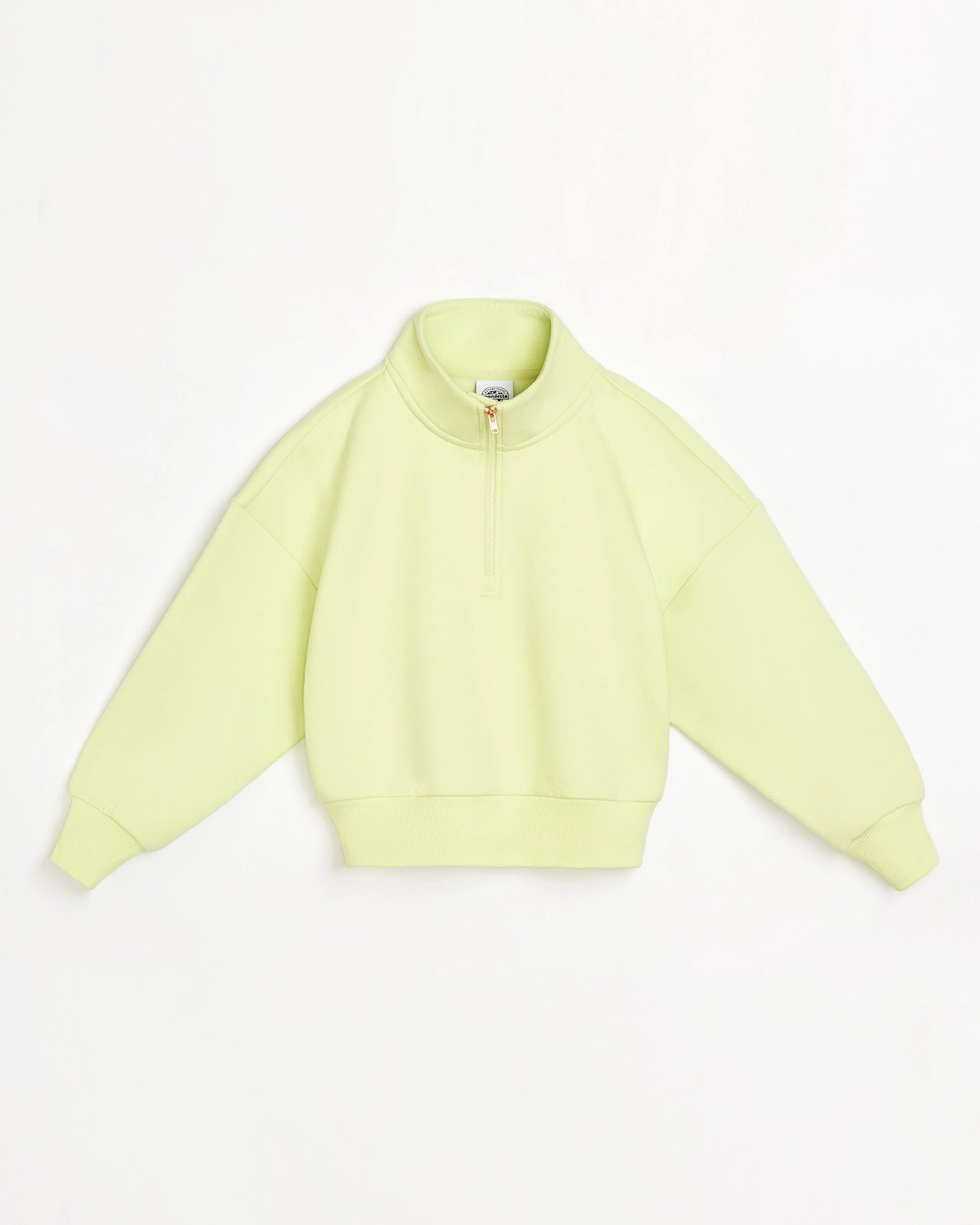 The Soft Organic Cotton 1/2 Zip Top - Lime Green